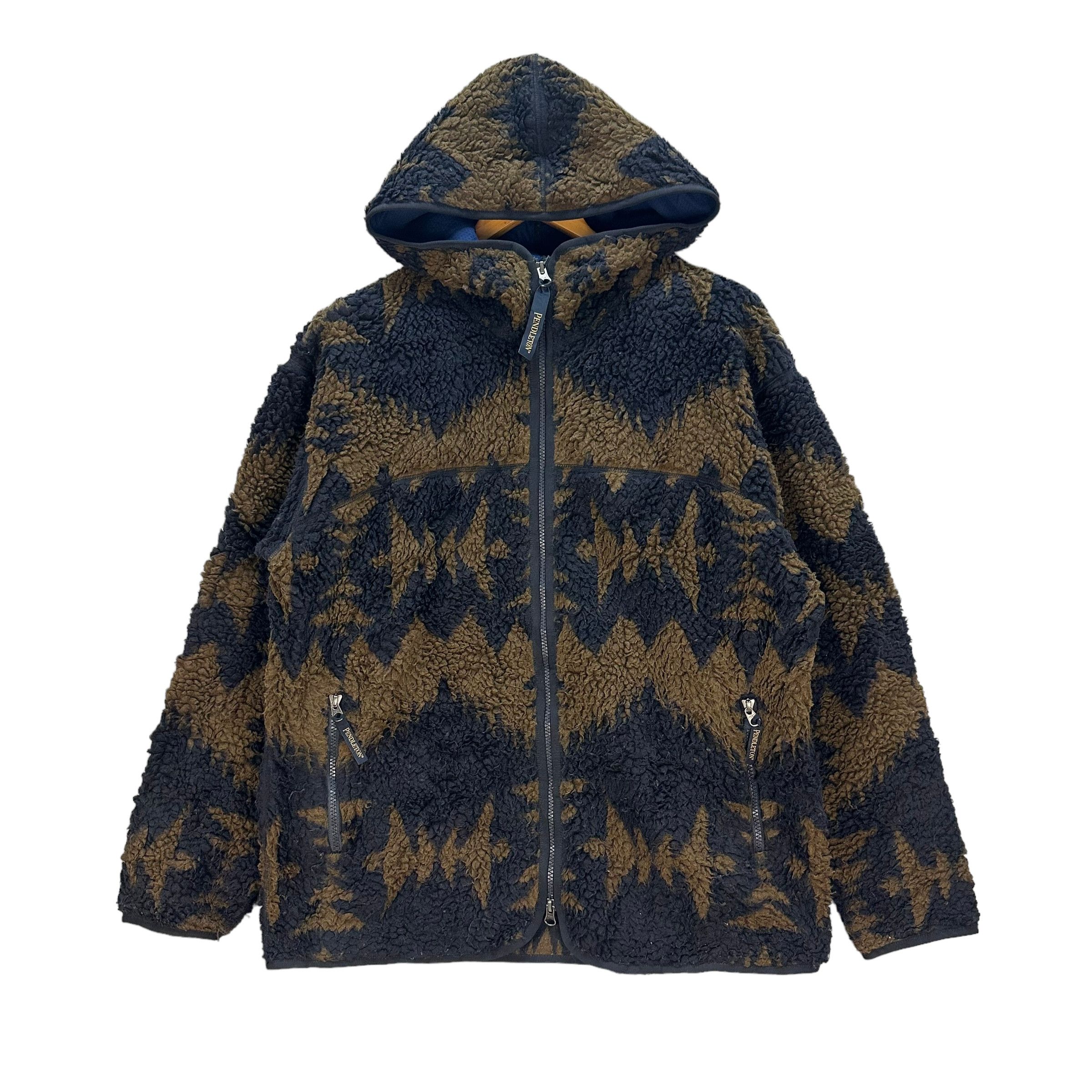 Pendleton PENDLETON NAVAJO DEEP PILE HOODIE FLEECE JACKET #8988-46 Size US L / EU 52-54 / 3 - 1 Thumbnail