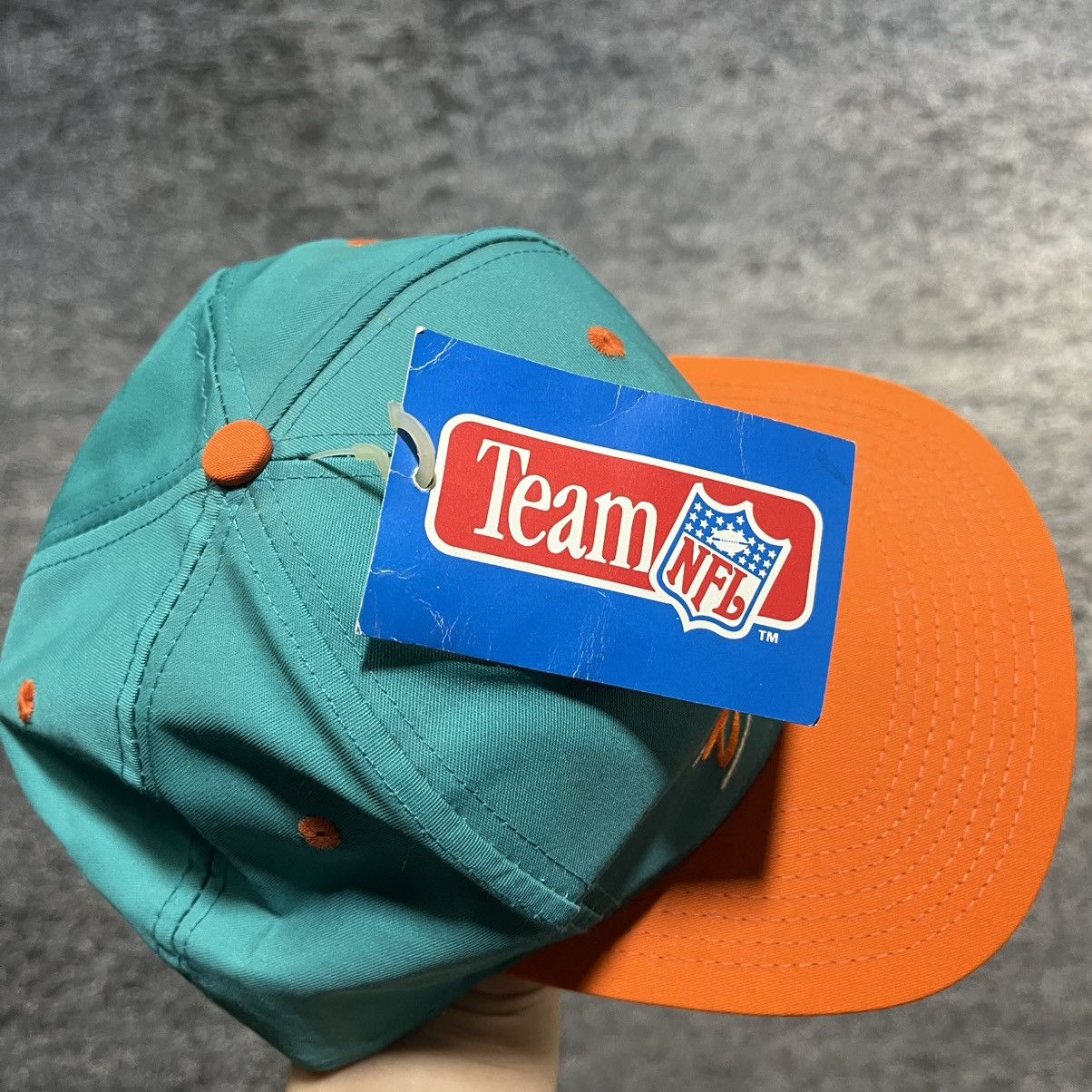 Vintage Vintage 90s Miami Dolphins Script Logo NFL Snapback Hat NEW Size ONE SIZE - 4 Thumbnail