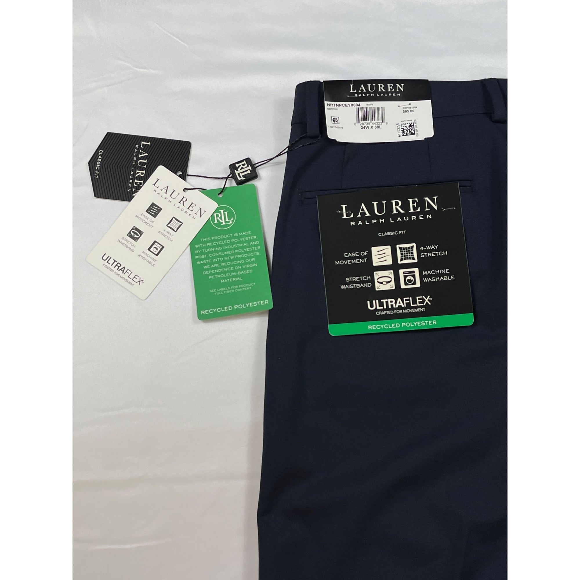 Lauren Ralph Lauren Lauren Ralph Lauren Mens Navy Ultraflex Classic Fit Dress P Size US 34 / EU 50 - 6 Thumbnail