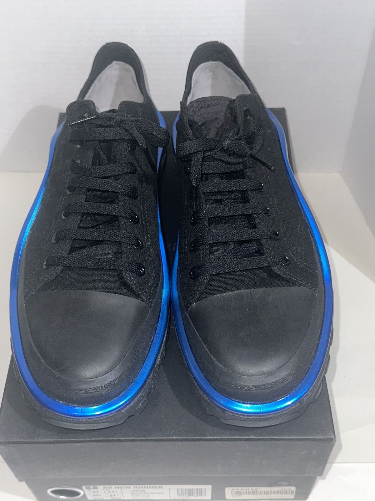Adidas × Raf Simons RAF Simons New Runner Black/Metallic Blue DS US12 Size US 12 / EU 45 - 4 Thumbnail