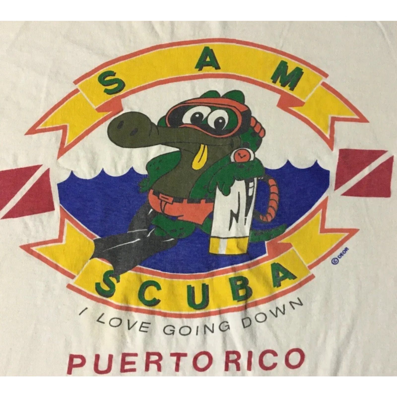 Vintage VINTAGE Sam Scuba I Love Going Down Shirt XL White Boxy Mens 90s Grunge Beach Funny Size US XL / EU 56 / 4 - 3 Thumbnail