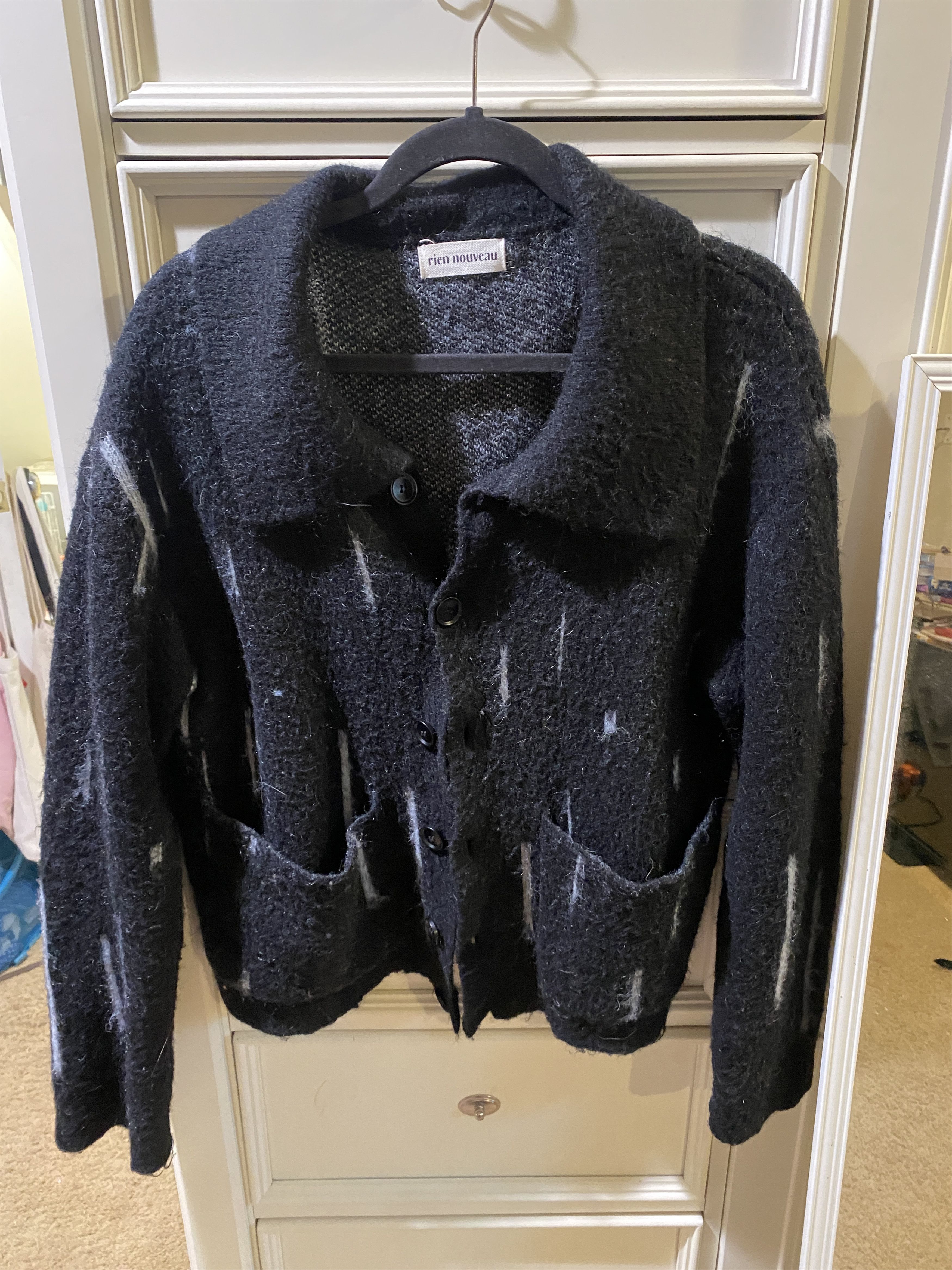 Other Rien Nouveau Linea Collared Mohair Cardigan Size US S / EU 44-46 / 1 - 3 Thumbnail