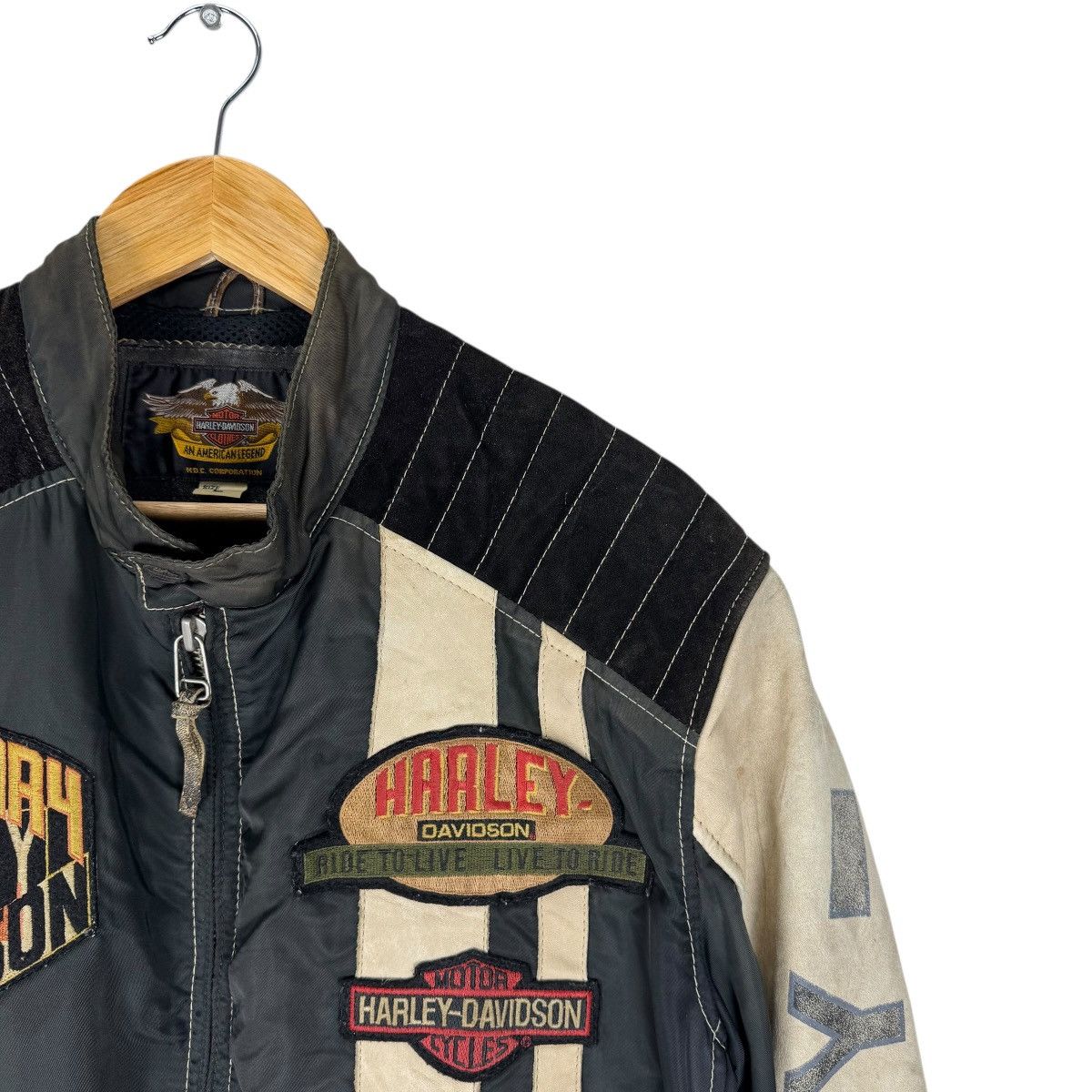 Harley Davidson ☀️HARLEY DAVIDSON BUKERS LEATHER PART JACKET Size US L / EU 52-54 / 3 - 3 Thumbnail