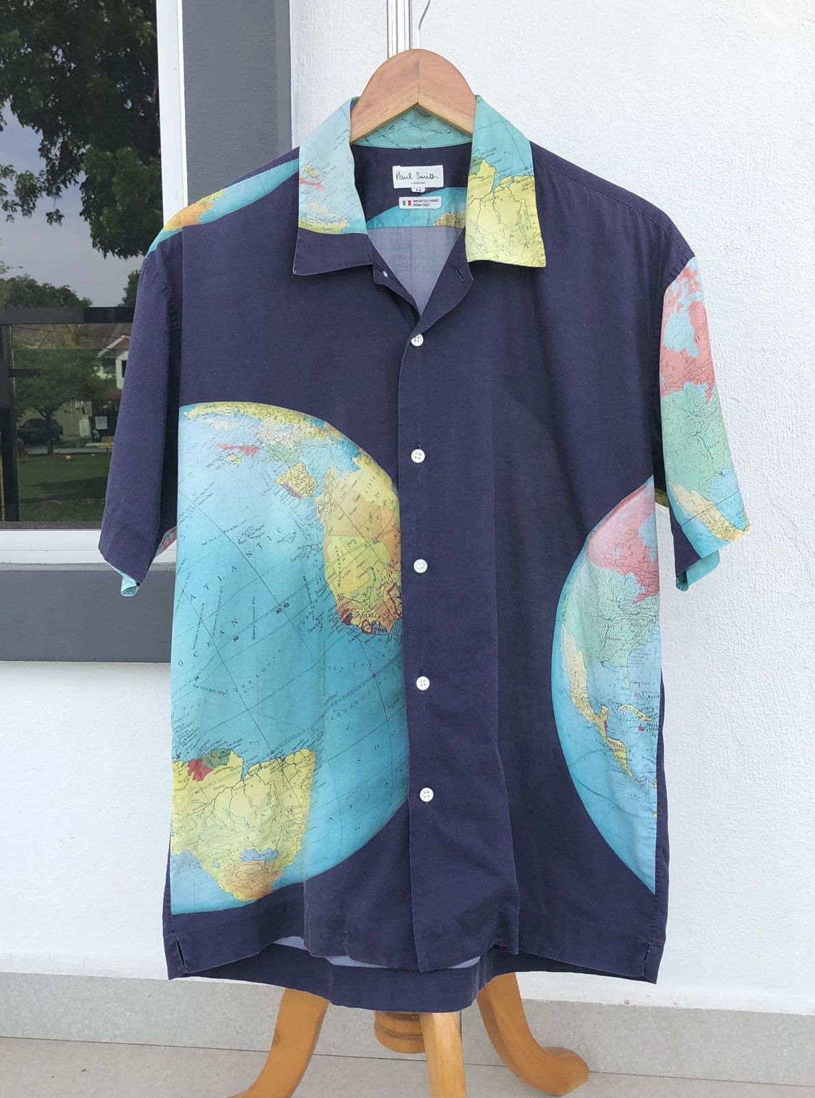 Paul Smith Paul Smith shirt Short Sleeve Globe Pattern World Map 🇮🇹 Size US M / EU 48-50 / 2 - 6 Thumbnail