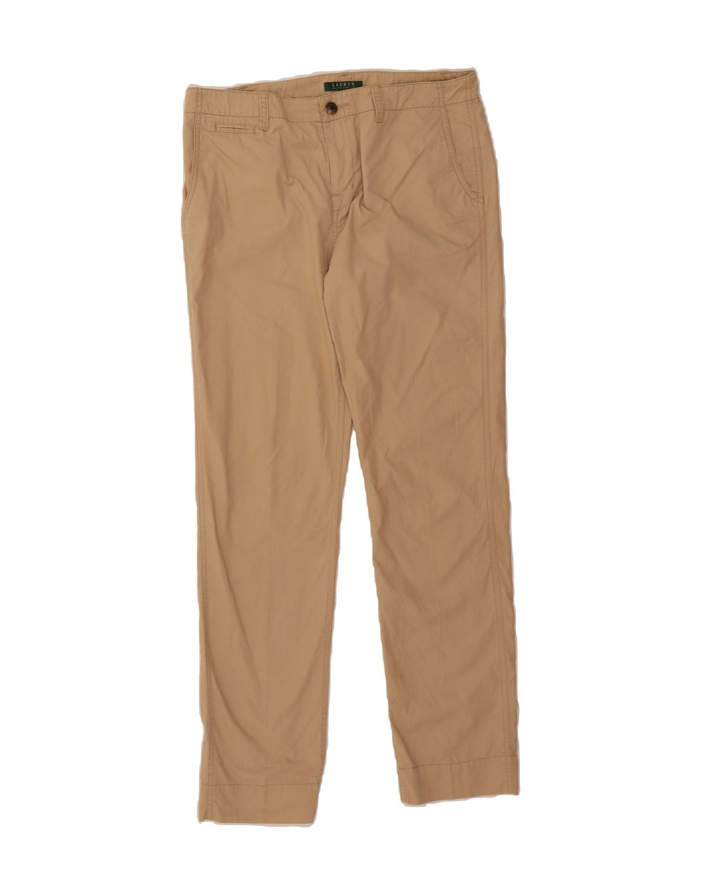 Ralph Lauren Womens Slim Chino Trousers US 4 Small W34 L31 Beige Cotton Size 25" / US 0 / IT 36 - 1 Thumbnail