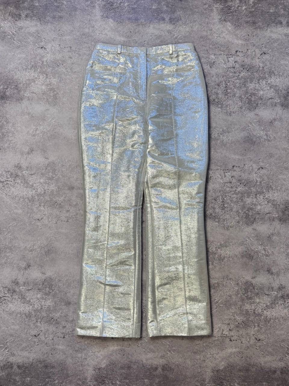 H&M x Paco Rabanne Silver Metallic Flared Pants Womens