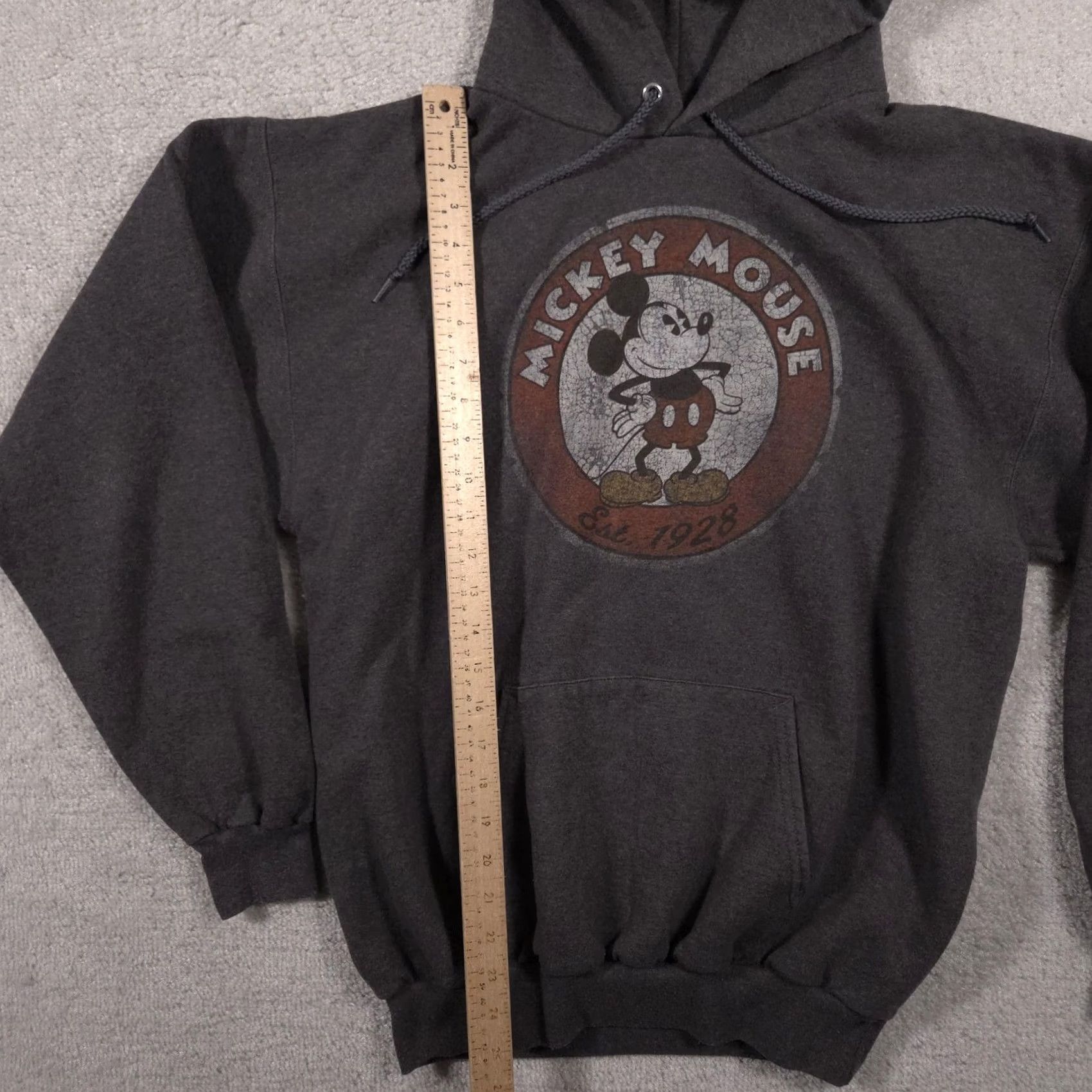 Disney VINTAGE Disney Parks Mickey Mouse Hoodie Mens M Gray Pullover Graphic Est 1928 Size US M / EU 48-50 / 2 - 6 Thumbnail