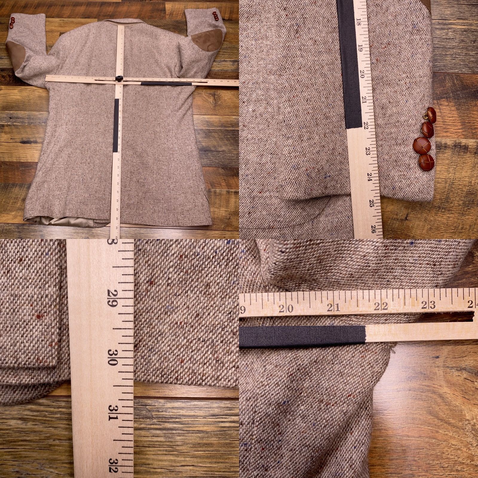 Stafford VINTAGE Stafford Sport Coat Brown Wool 42R Blazer Single-Breasted 2-Button Notch Lapel Men Regular Size 42R - 10 Thumbnail