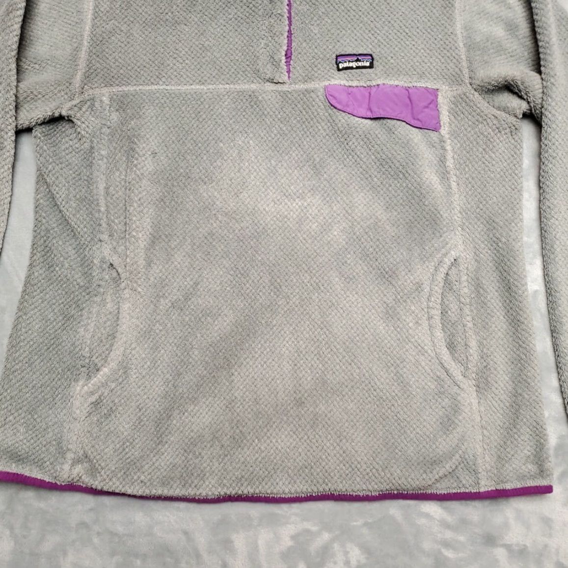 Patagonia VINTAGE Patagonia Re-Tool Snap-T Pullover Sweater Women L Gray Purple 1/4 Zip Fleece Size L / US 10 / IT 46 - 2 Thumbnail