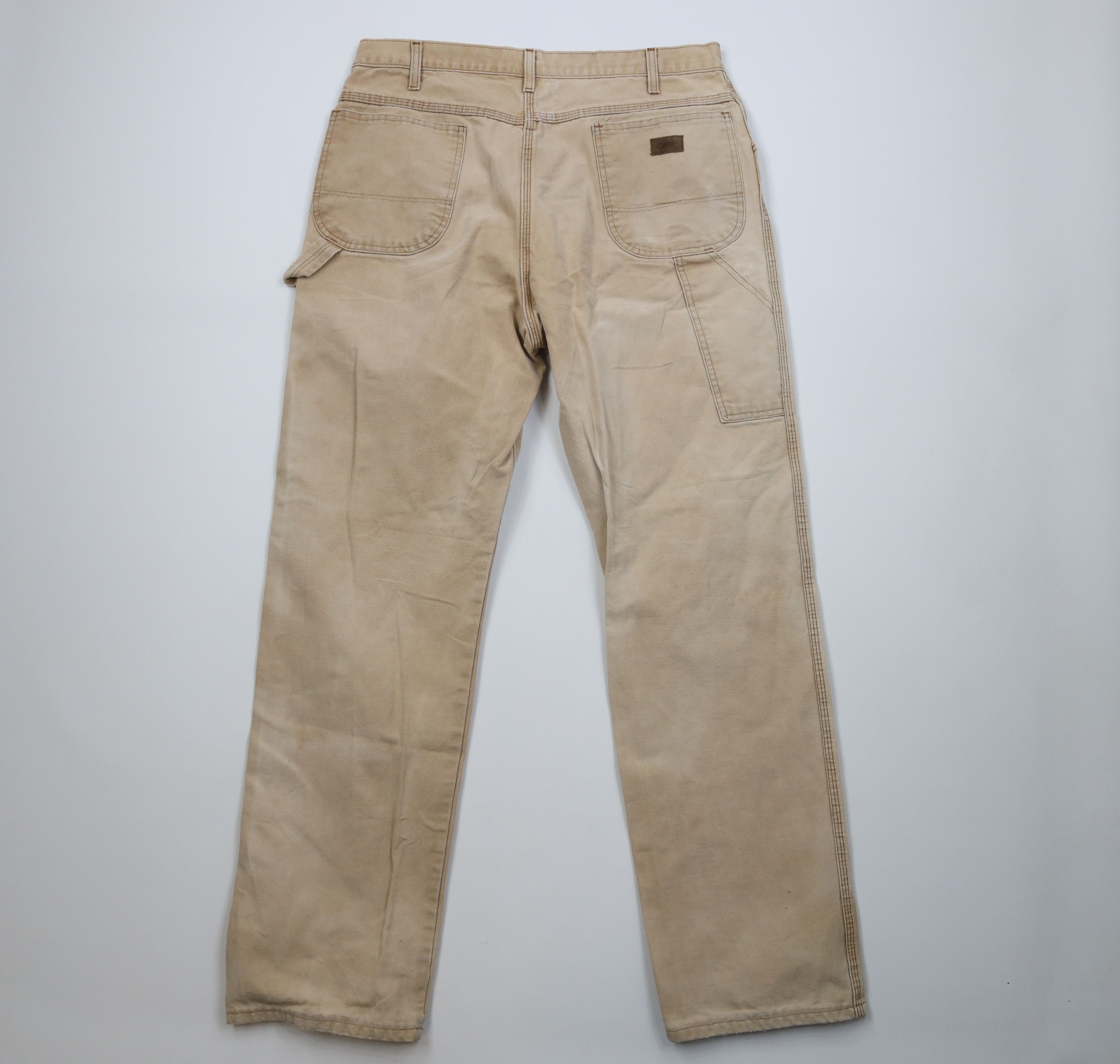 Dickies Vintage 90s Dickies Canvas Wide Leg Dungaree Pants Beige Size US 36 / EU 52 - 12 Thumbnail