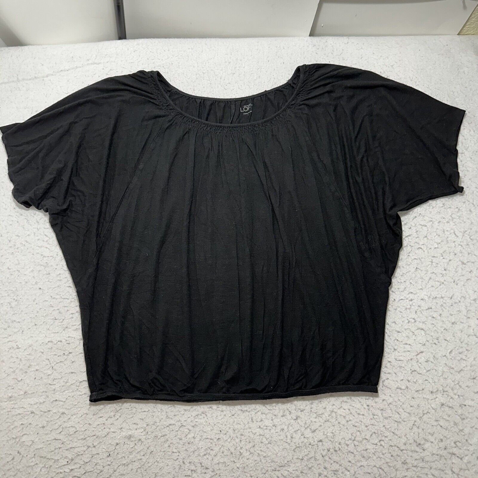 Loft LOFT Large Black Short Sleeve Pullover TShirt Lightweight Size L / US 10 / IT 46 - 1 Thumbnail