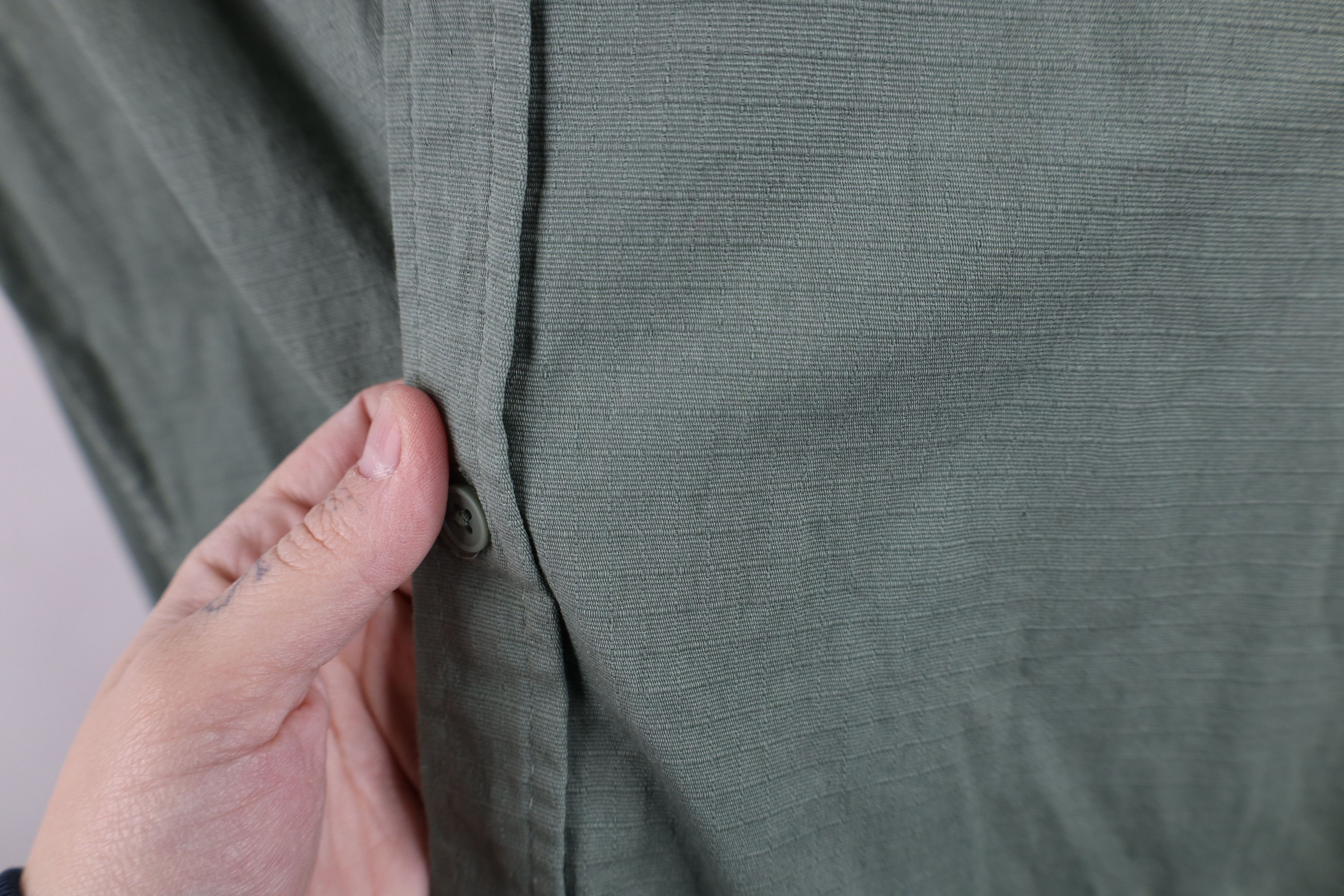 Onia × Vintage Onia Terrain Ripstop Collared Button Shirt Green Cotton Size US L / EU 52-54 / 3 - 7 Thumbnail