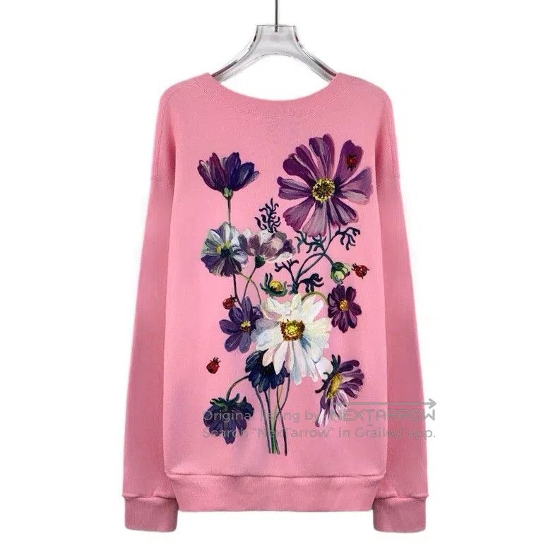 Gucci Gucci Pink floral deer printed cotton round-neck long-slee Size S / US 4 / IT 40 - 2 Thumbnail