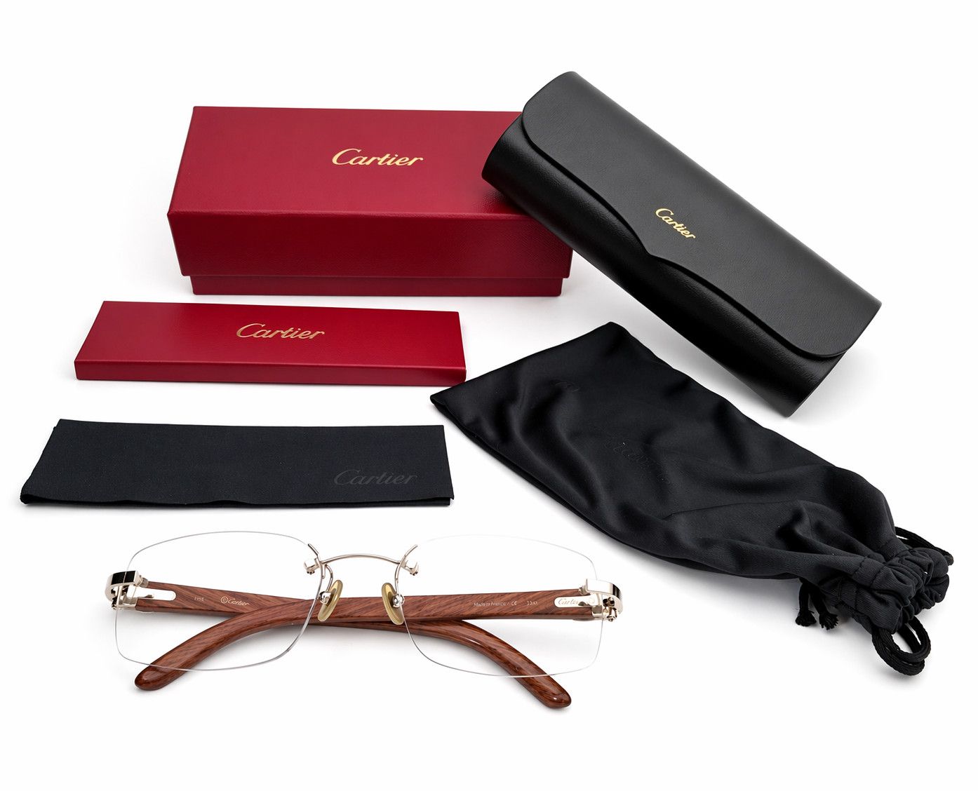 Cartier Luxury Vintage Cartier Bubinga Wood Eyewear – Authentic Size ONE SIZE - 1 Thumbnail