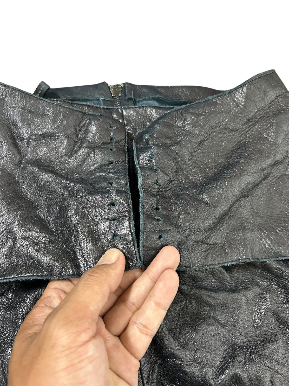 Donna Karan ⚡️Vintage Donna Karan Black Leather Skinny Size 26" / US 2 / IT 38 - 8 Thumbnail