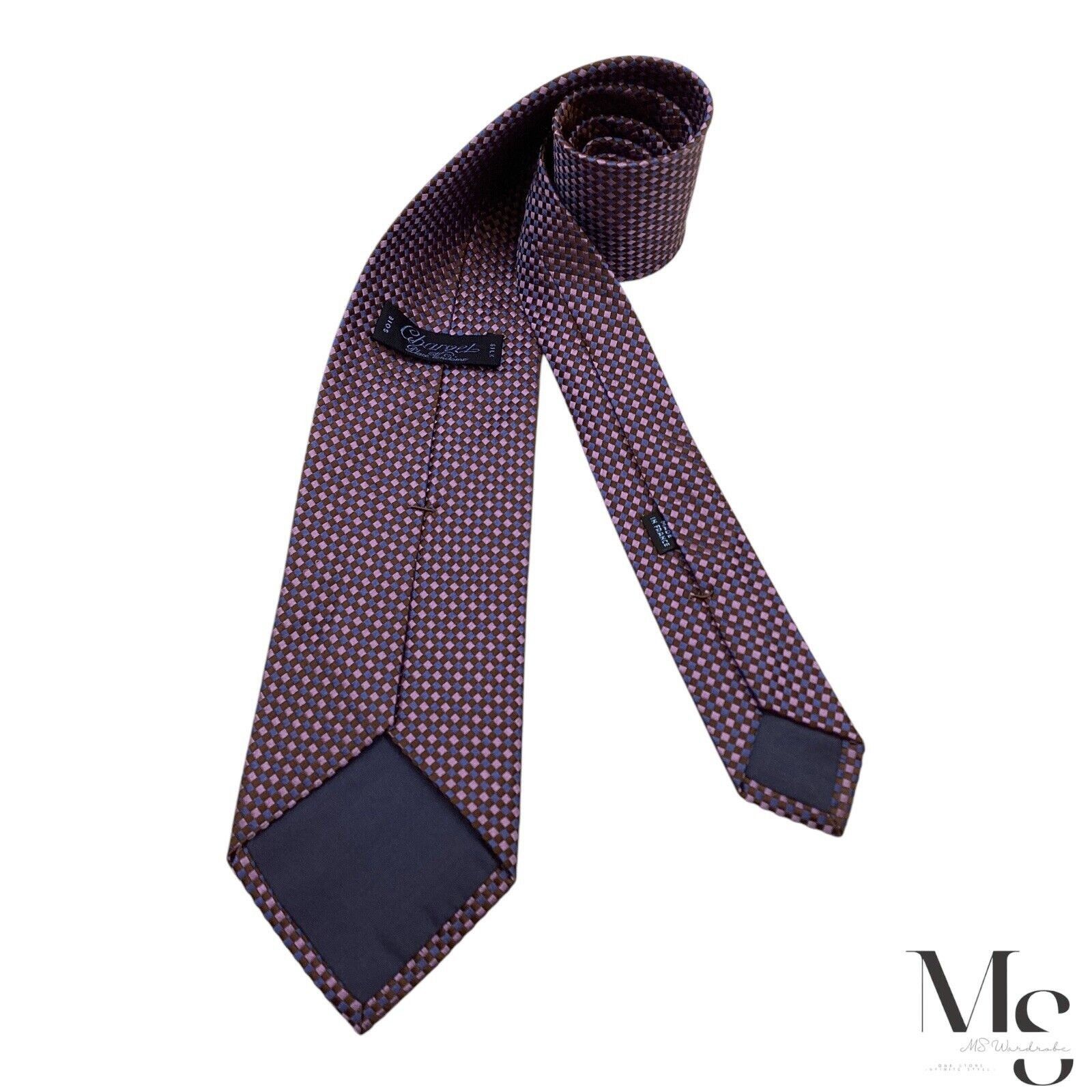 Charvet CHARVET PLACE VENDÔME Purple Geometric Silk Tie Made In Fran Size ONE SIZE - 1 Thumbnail