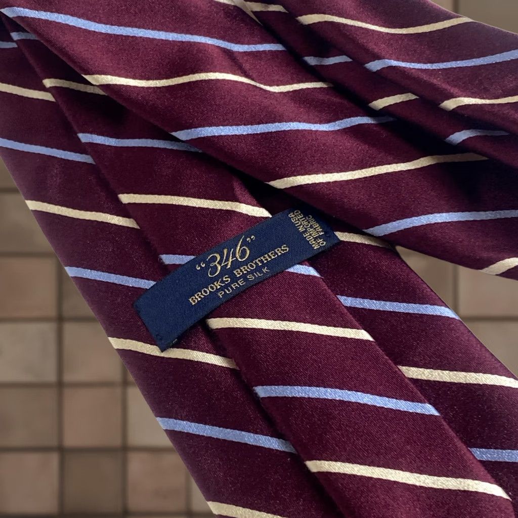 Brooks Brothers Tie Mens Red White & Blue Striped Silk 346 Made In Usa Designer, Men's