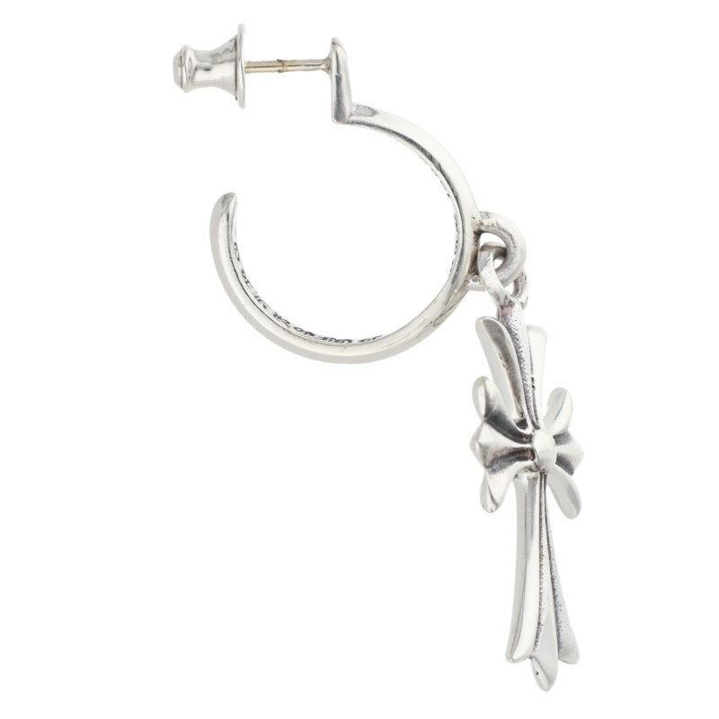 Chrome Hearts Chrome Hearts Tiny CH Cross Hoop Silver Earring Size ONE SIZE - 5 Thumbnail