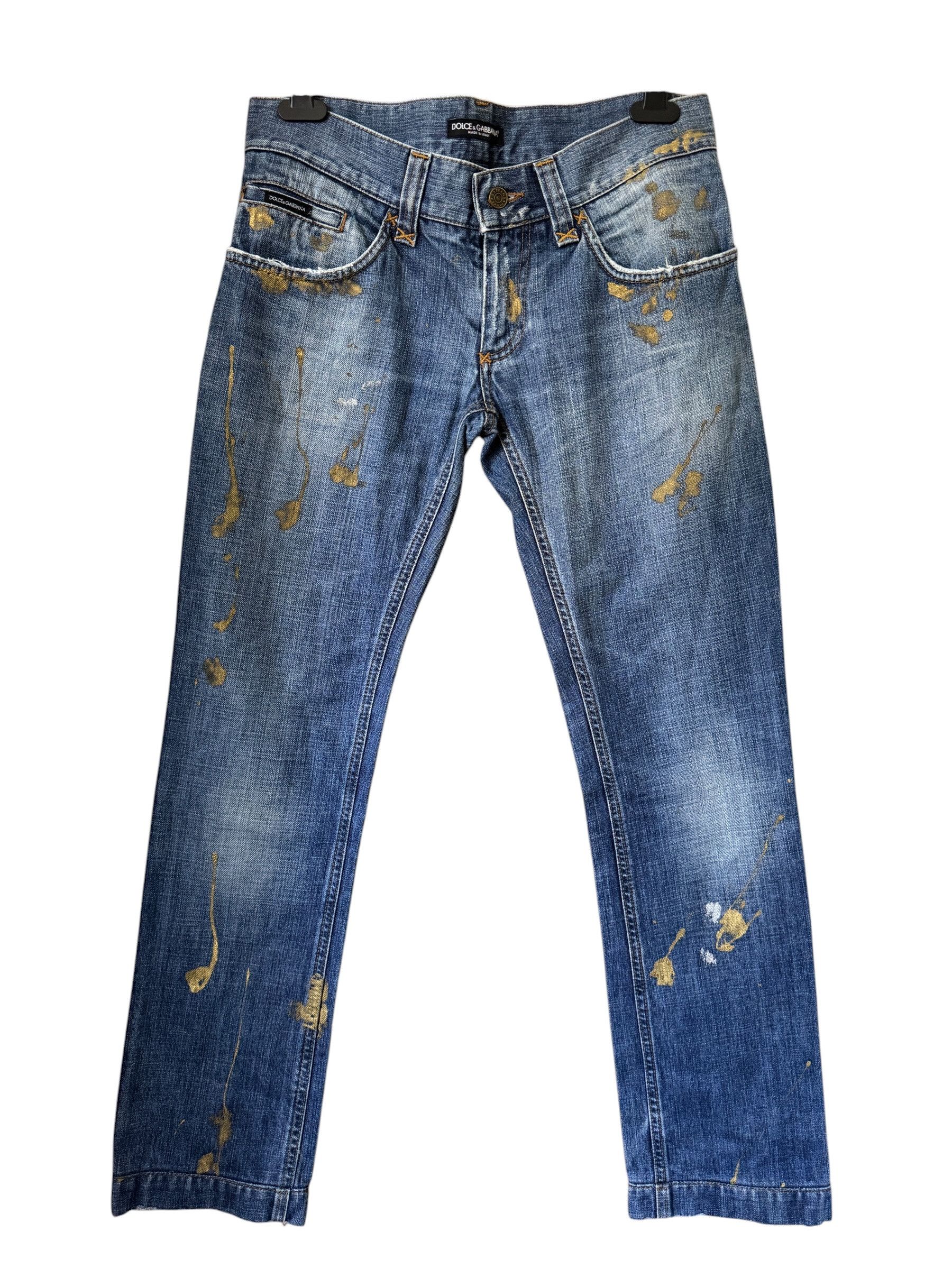 Dolce & Gabbana VINTAGE DOLCE & GABANA PAINT JEAN DENIM PANTS