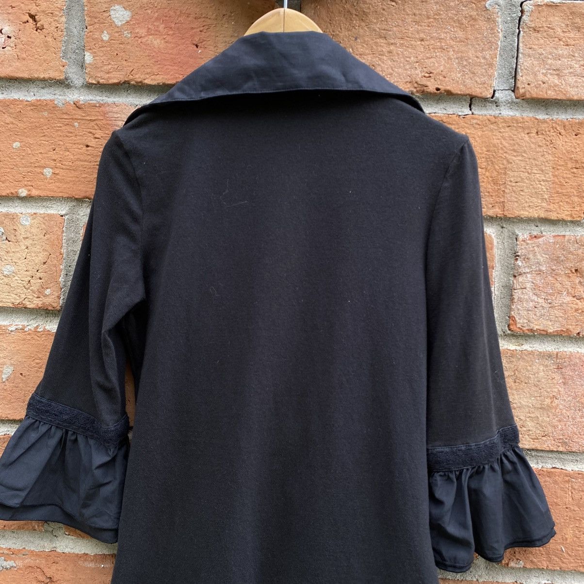 Designer × Japanese Brand Cook jeans Y2K Punk Black Ruffle Fitted Blouse Size M / US 6-8 / IT 42-44 - 19 Thumbnail