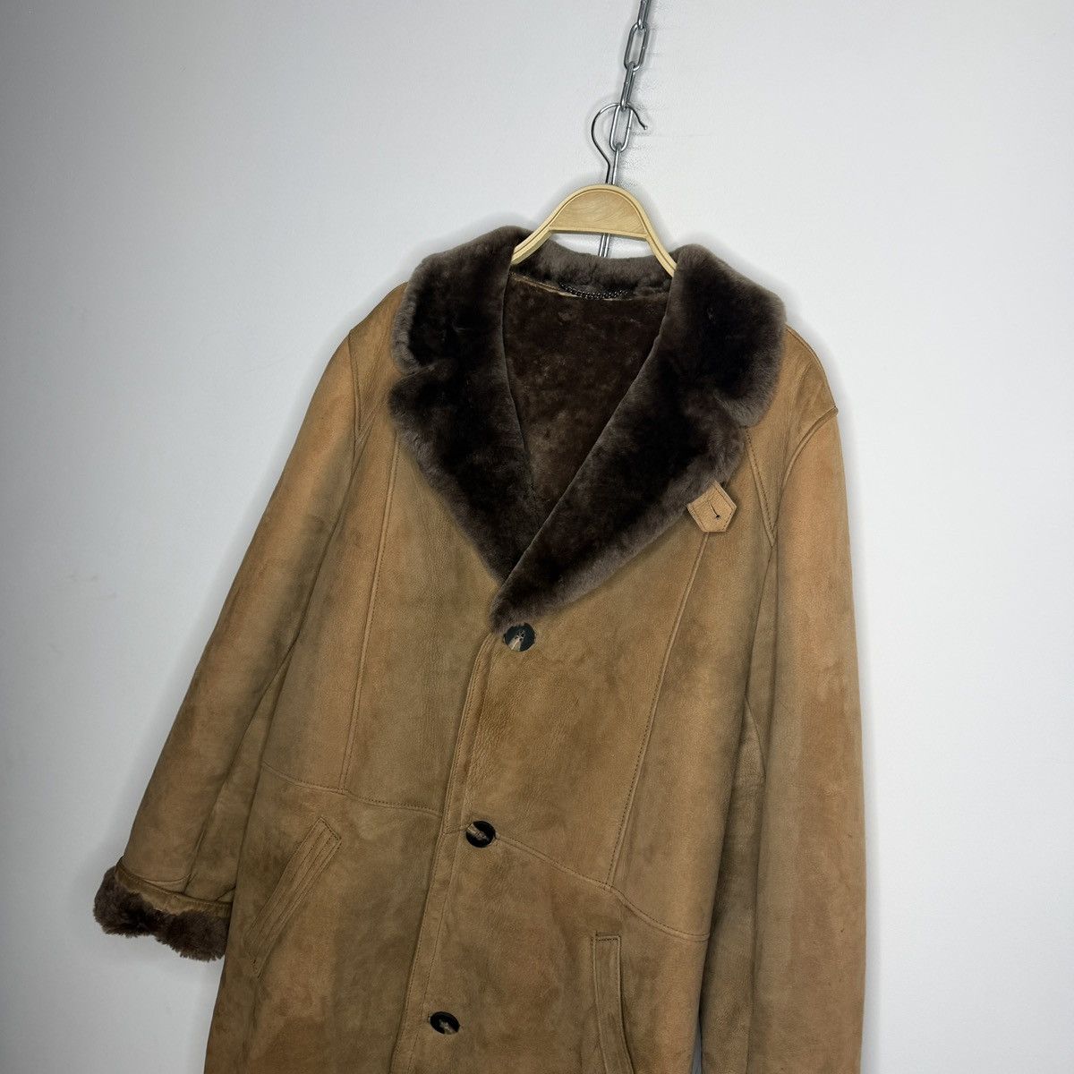 Genuine Leather Vintage Shearling Coat like Prada Size US M / EU 48-50 / 2 - 2 Thumbnail