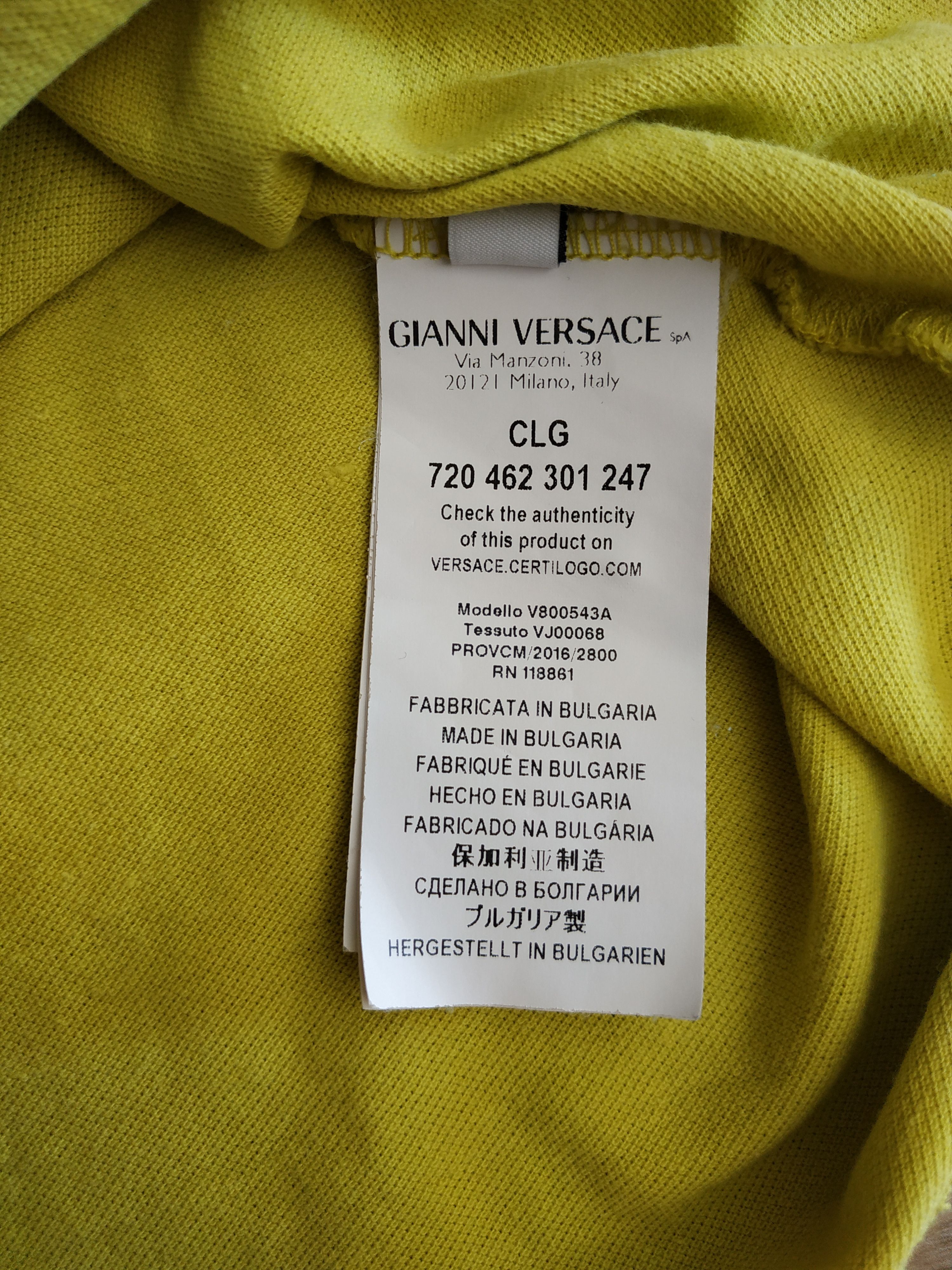 Versace Gianni Versace Men's Lime Polo Shirt, s. LARGE, Dior, Prada Size US L / EU 52-54 / 3 - 11 Thumbnail