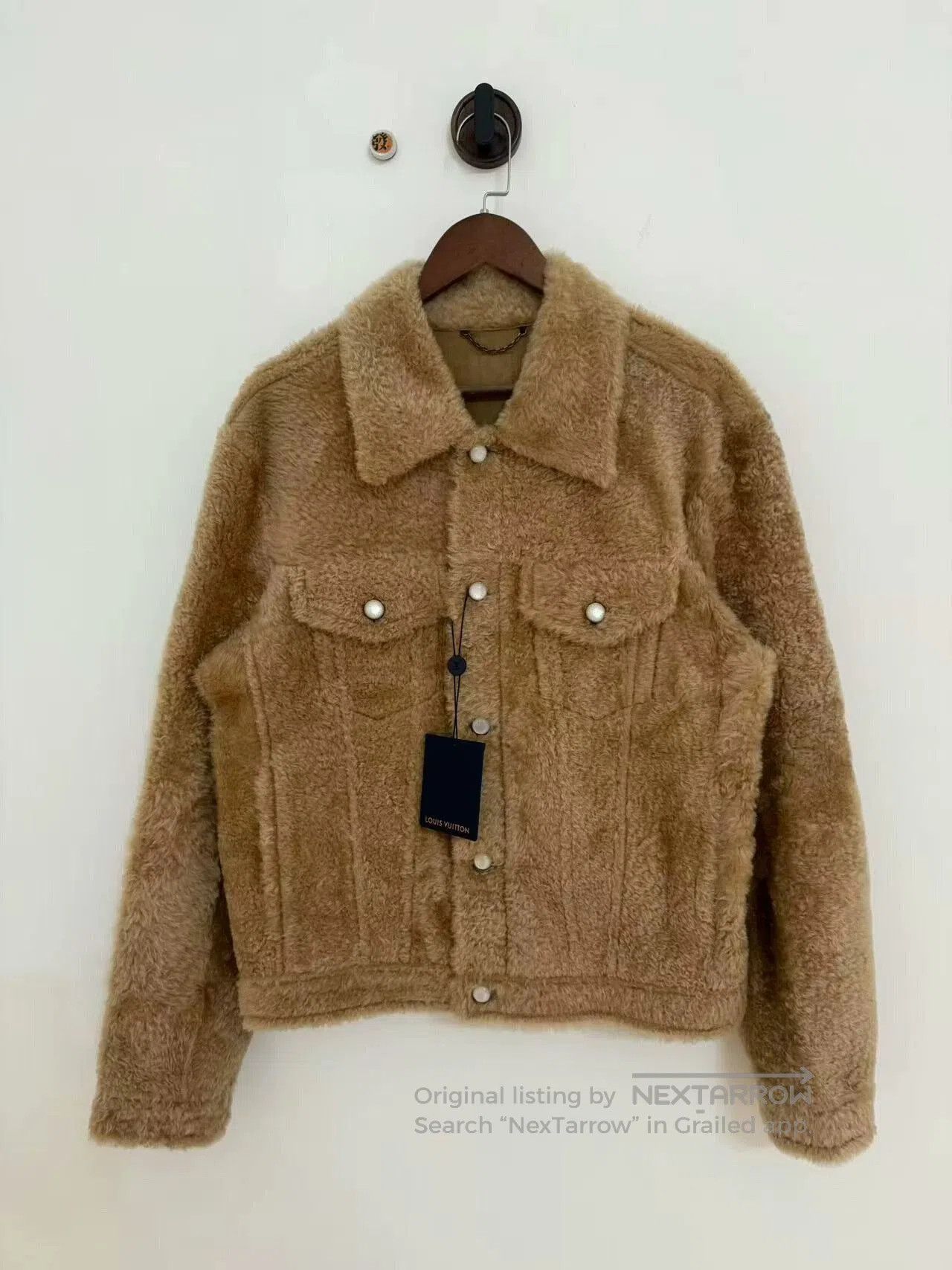 Louis Vuitton louis vuitton beige lamb wool jacket. Size US XL / EU 56 / 4 - 1 Thumbnail
