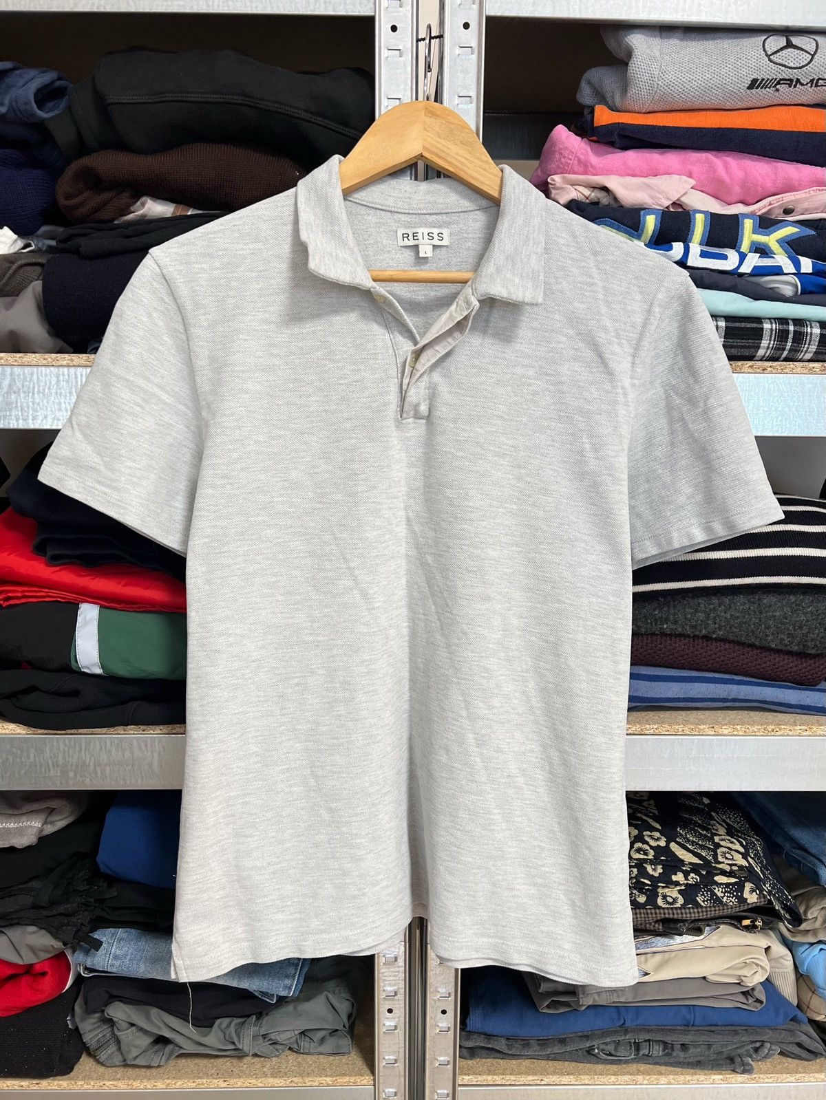 Reiss Reiss Luxury Mens Button Up Polo Short Sleeve T-Shirt Size L Size US L / EU 52-54 / 3 - 1 Thumbnail