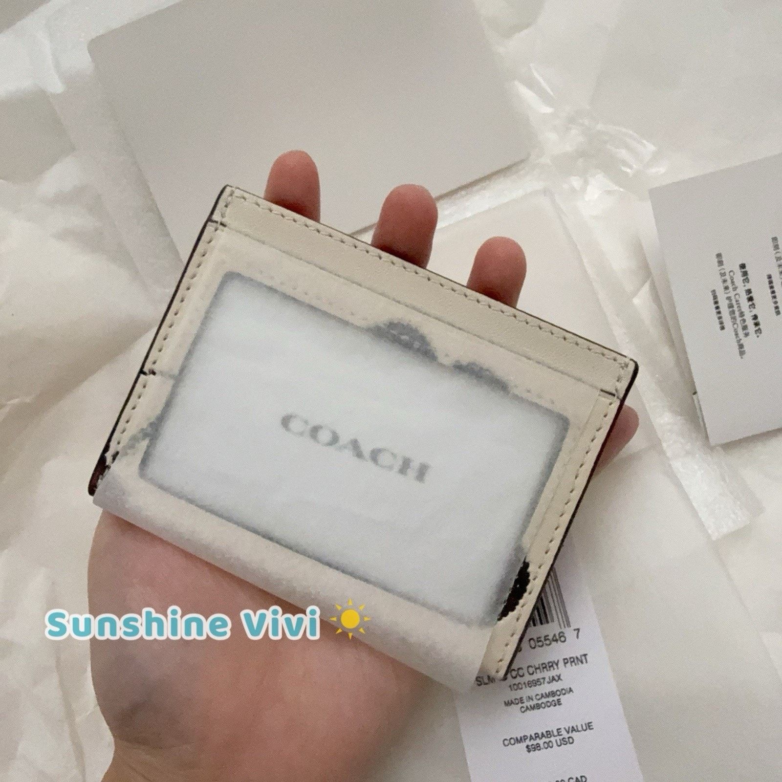 Coach NWT Coach CDG88 SLIM ID Card Case Wallet Cherry Leather Size ONE SIZE - 6 Thumbnail