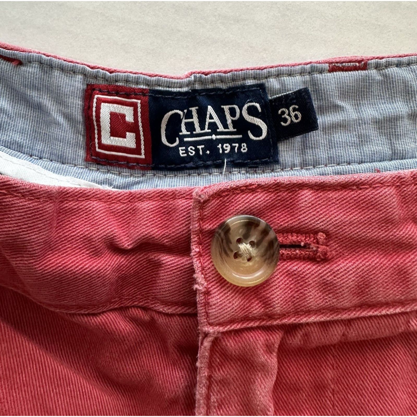 Chaps Chaps Ralph Lauren Men's Chino Shorts Dark Pink Sz 36 Cotton Size US 36 / EU 52 - 2 Thumbnail