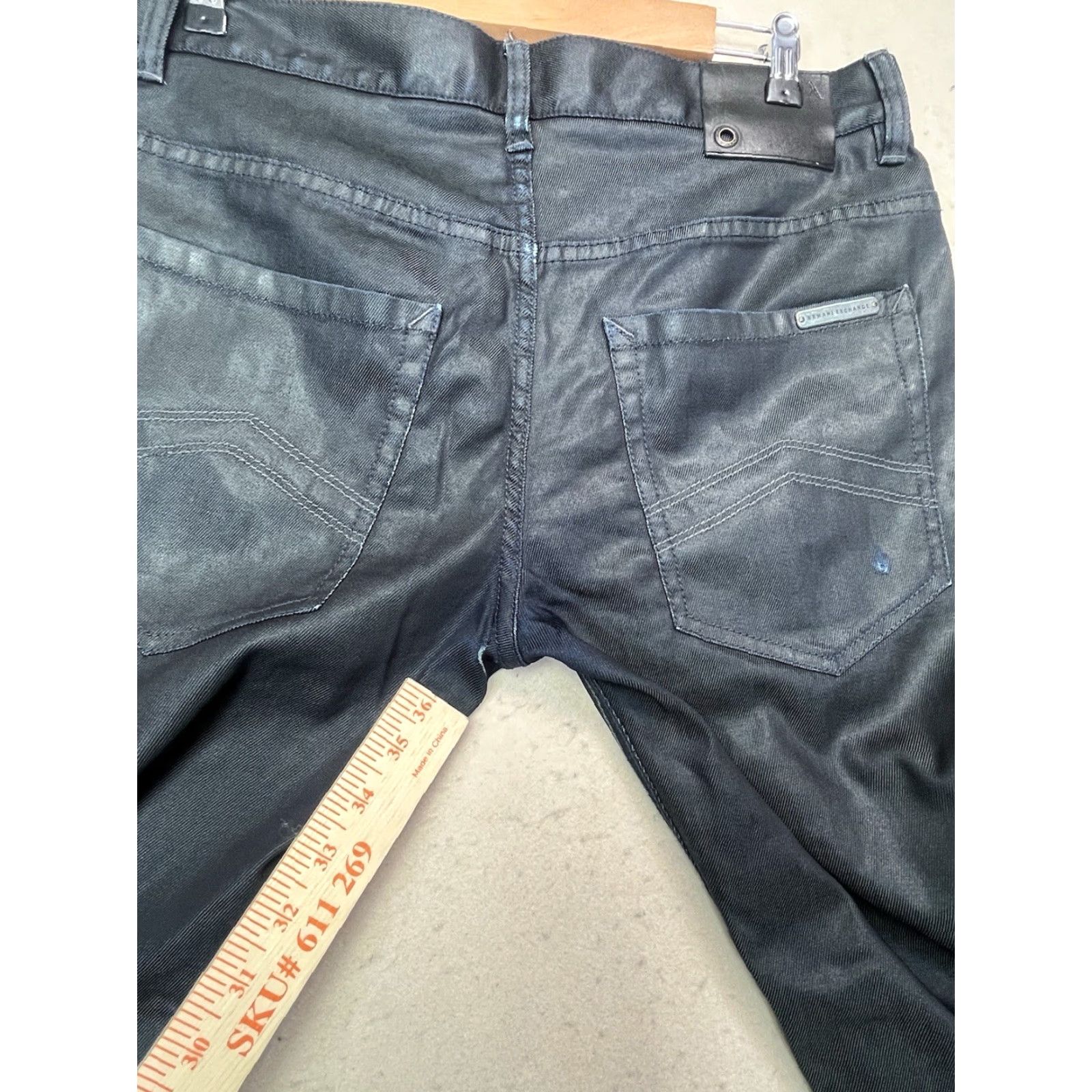 Armani Exchange AX Armani Exchange Jeans Slim 31x30 Dark Gray Mens Jeans Slim Straight Button Fly 5-Pocket Logo City College Preppy Vintage No Size US 31 - 7 Thumbnail
