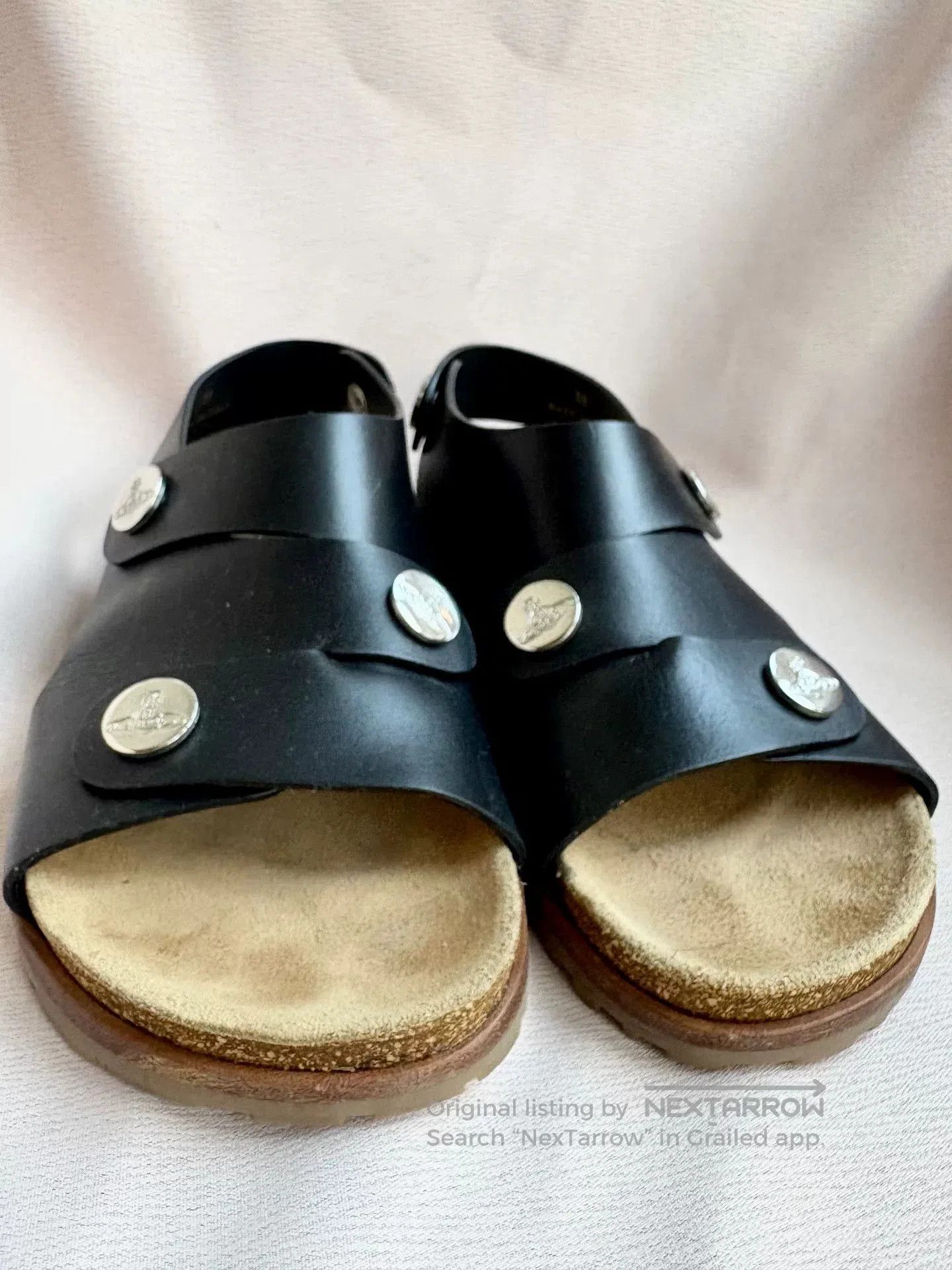 Vivienne Westwood Vivienne Westwood Black Saturn Birkenstock. Size US 7 / IT 37 - 2 Thumbnail
