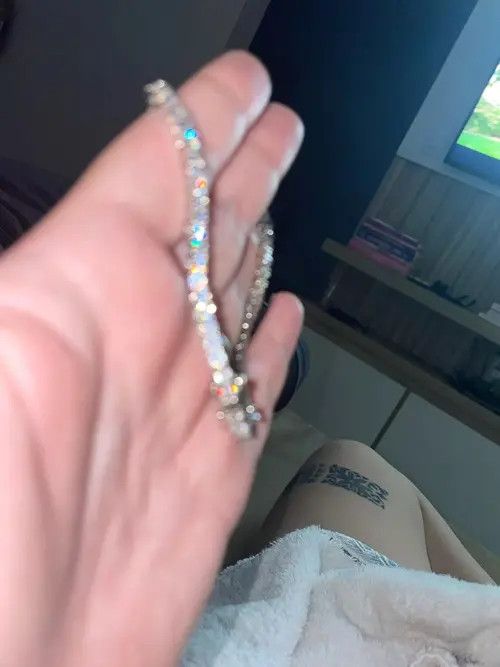 Jewelry Gold Color Zirconia Tennis Chain Bracelet Size ONE SIZE - 4 Thumbnail