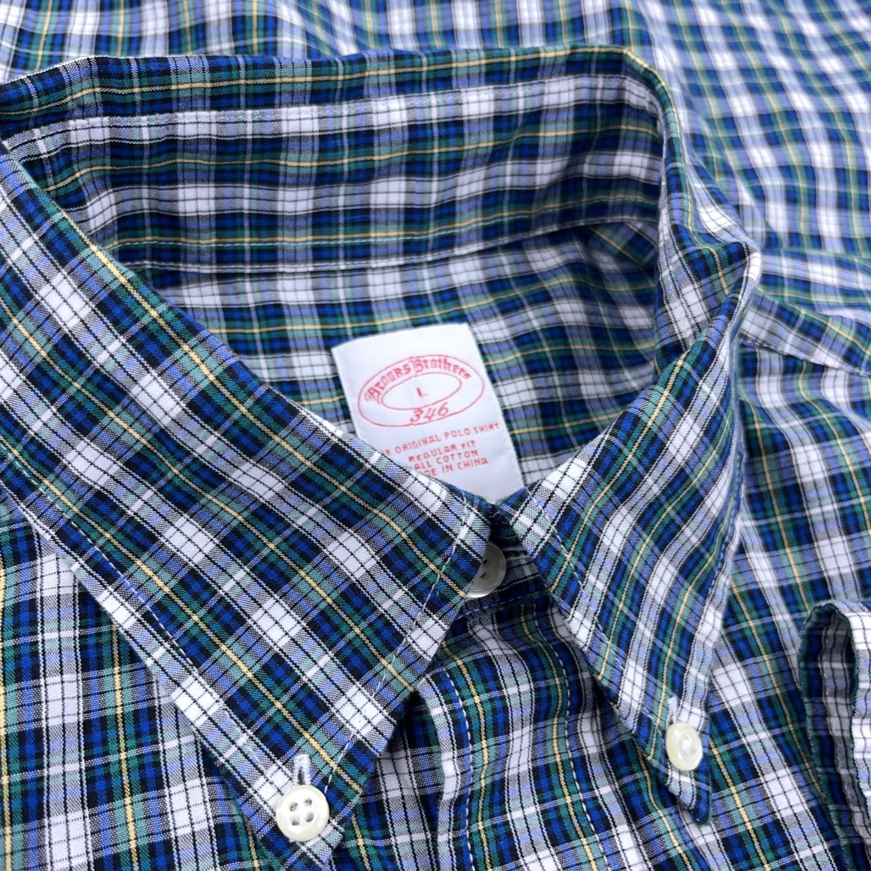 Brooks Brothers Brooks Brothers Button-Up Shirt Men Large Blue Green Plaid Pocket Logo 346 Button-Front 346 Brooks Brothers 346 Colorful Preppy Modern Casual Business Size US L / EU 52-54 / 3 - 5 Thumbnail