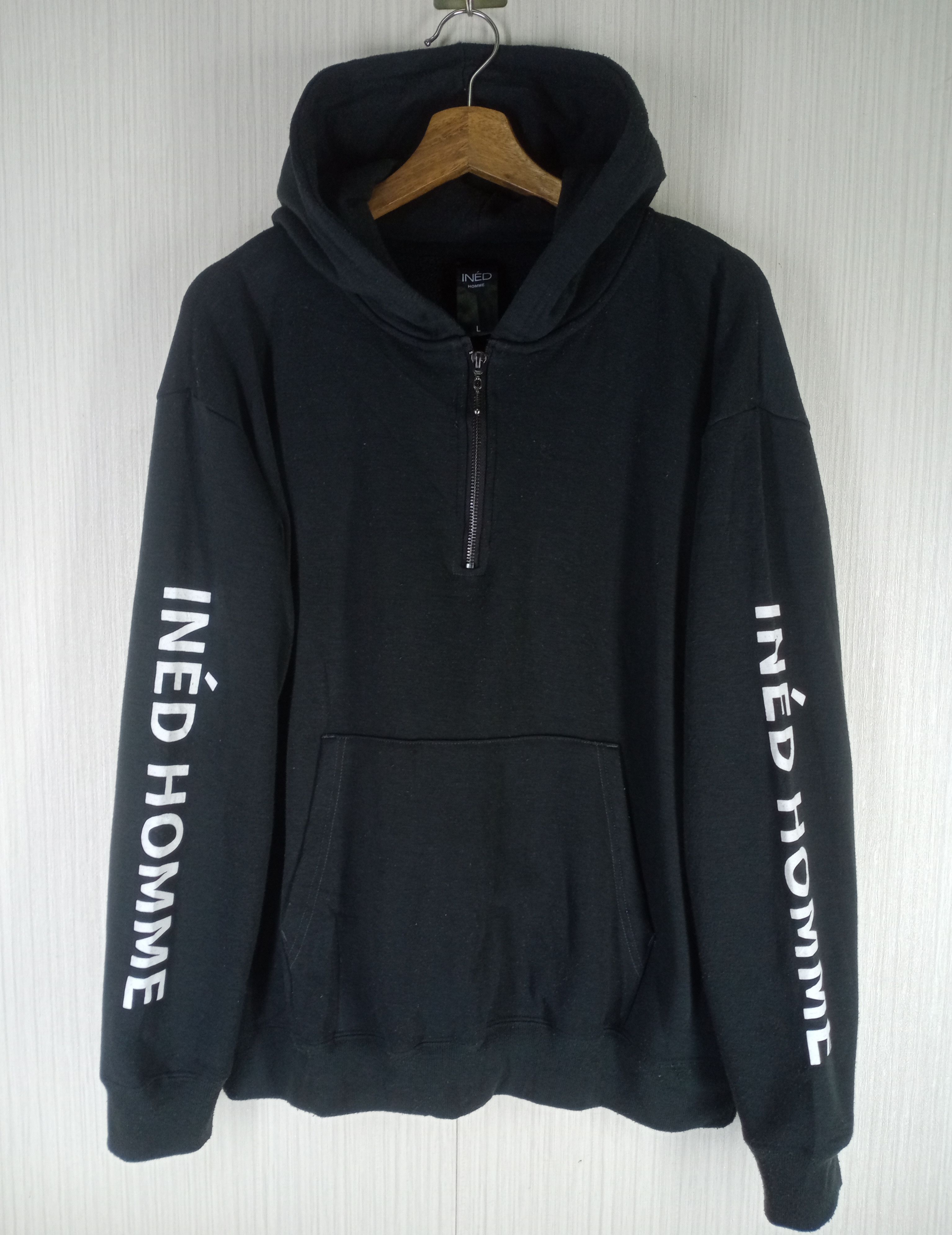 Issey Miyake Rare Vintage Ined Homme Issey Miyake Half Zipper Hoodie Size US L / EU 52-54 / 3 - 1 Thumbnail