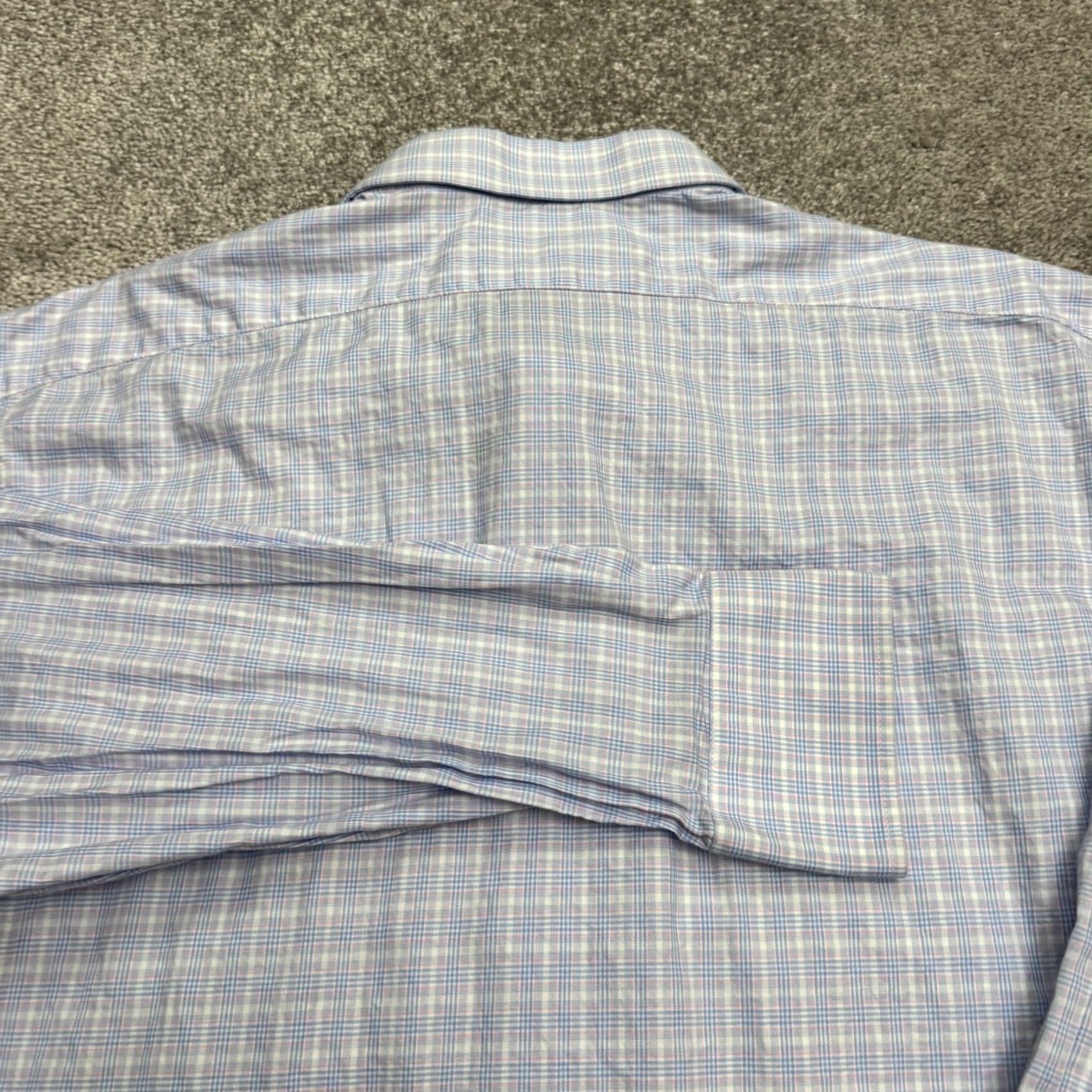 Saks Fifth Avenue Saks Fifth Avenue Classic Fit Button Down Shirt Mens 16.5 34/35 XL Blue Plaid Size US XL / EU 56 / 4 - 4 Thumbnail