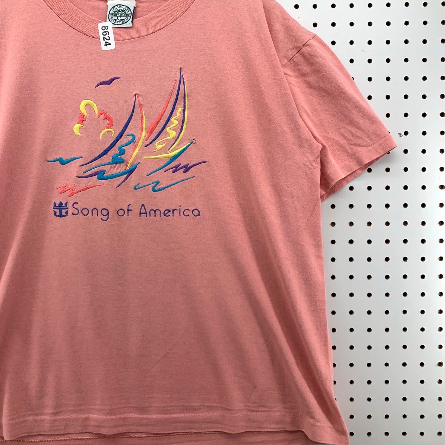 Vintage VINTAGE Song of America Cruise Shirt Mens Medium Pink USA 80s Graphic Tee M Pink 80s Aloha Mens Size US M / EU 48-50 / 2 - 5 Thumbnail