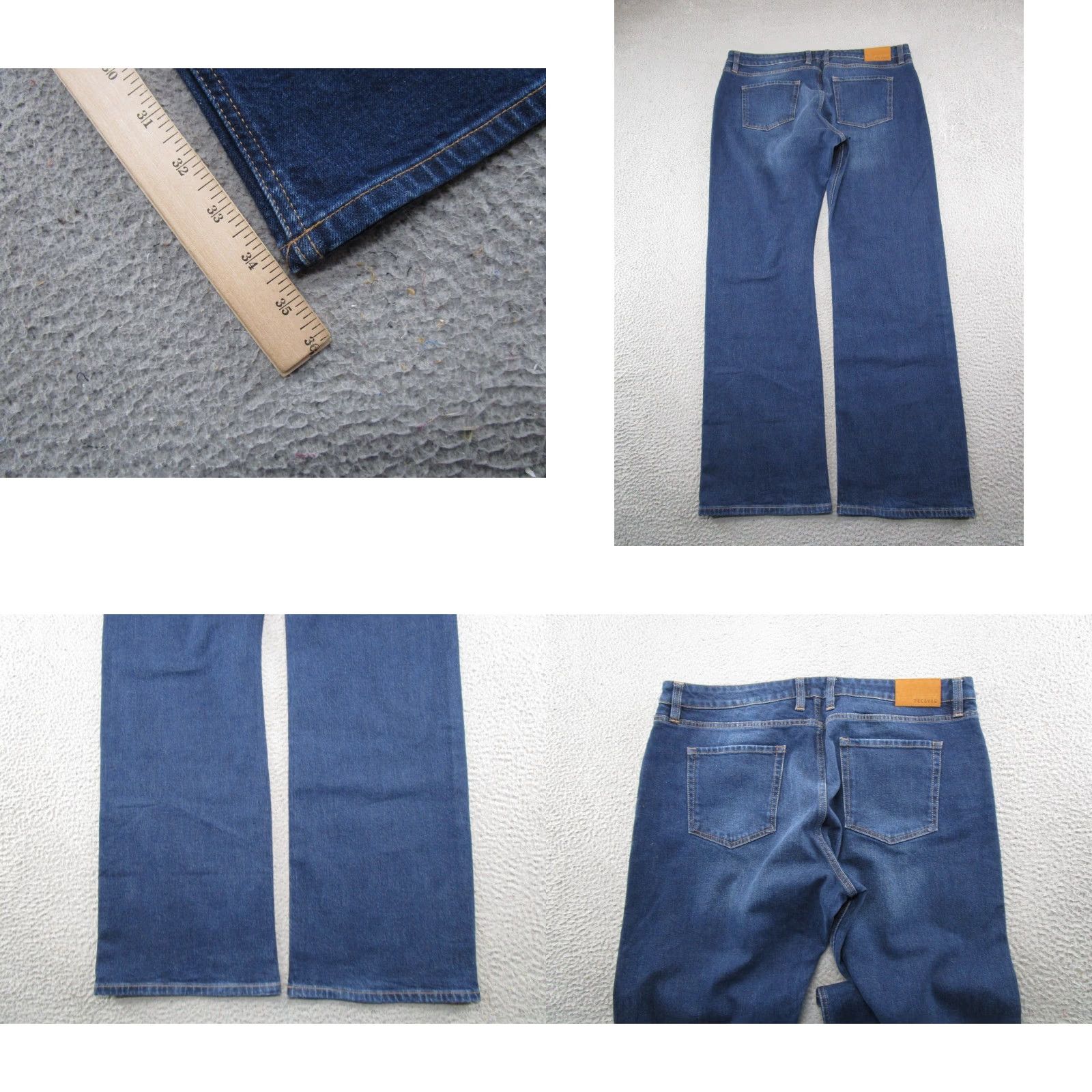 Tecovas Tecovas Jeans Straight Dark Blue Denim Mens Regular 42x34 5-Pocket Design Comfort Stretch Vintage? No, Not Vintage Orange? Wait no. Size US 42 / EU 58 - 9 Thumbnail
