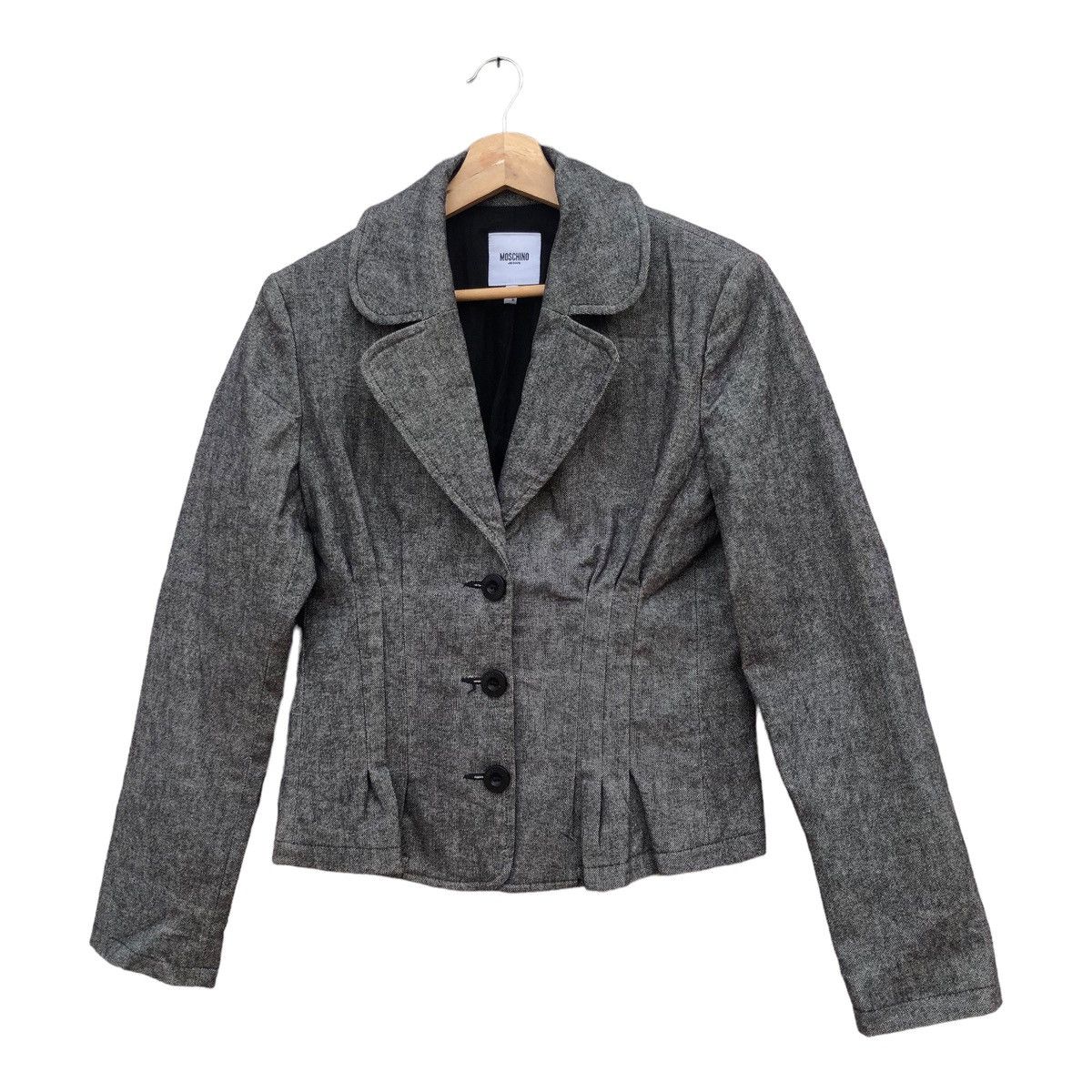 image of Moschino Jeans Cropped Suit Jacket in Brown, Women's (Size Medium)