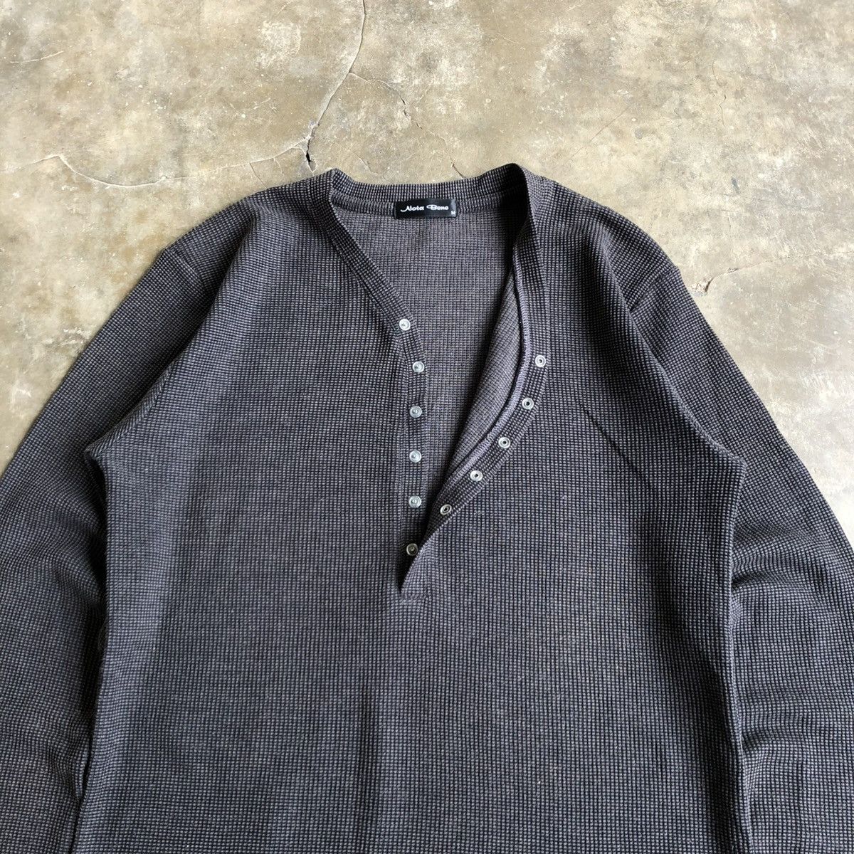 If Six Was Nine 2000s Nota Bene Halfbutton Longslevee Thermal Waffle Lgb Size US M / EU 48-50 / 2 - 6 Thumbnail