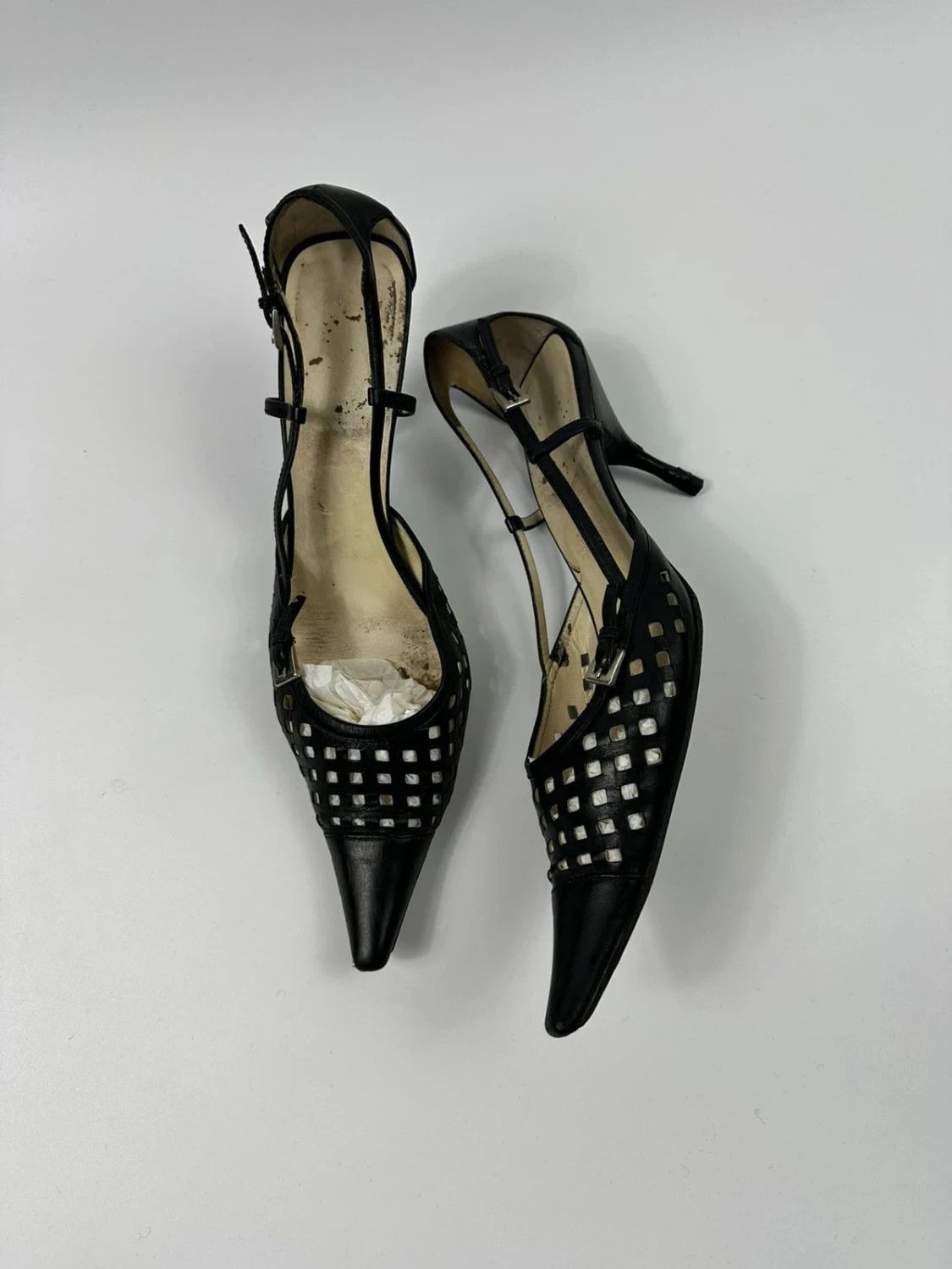Prada Prada 90’s Black Holes Leather Heels bumps Size US 9 / IT 39 - 2 Thumbnail