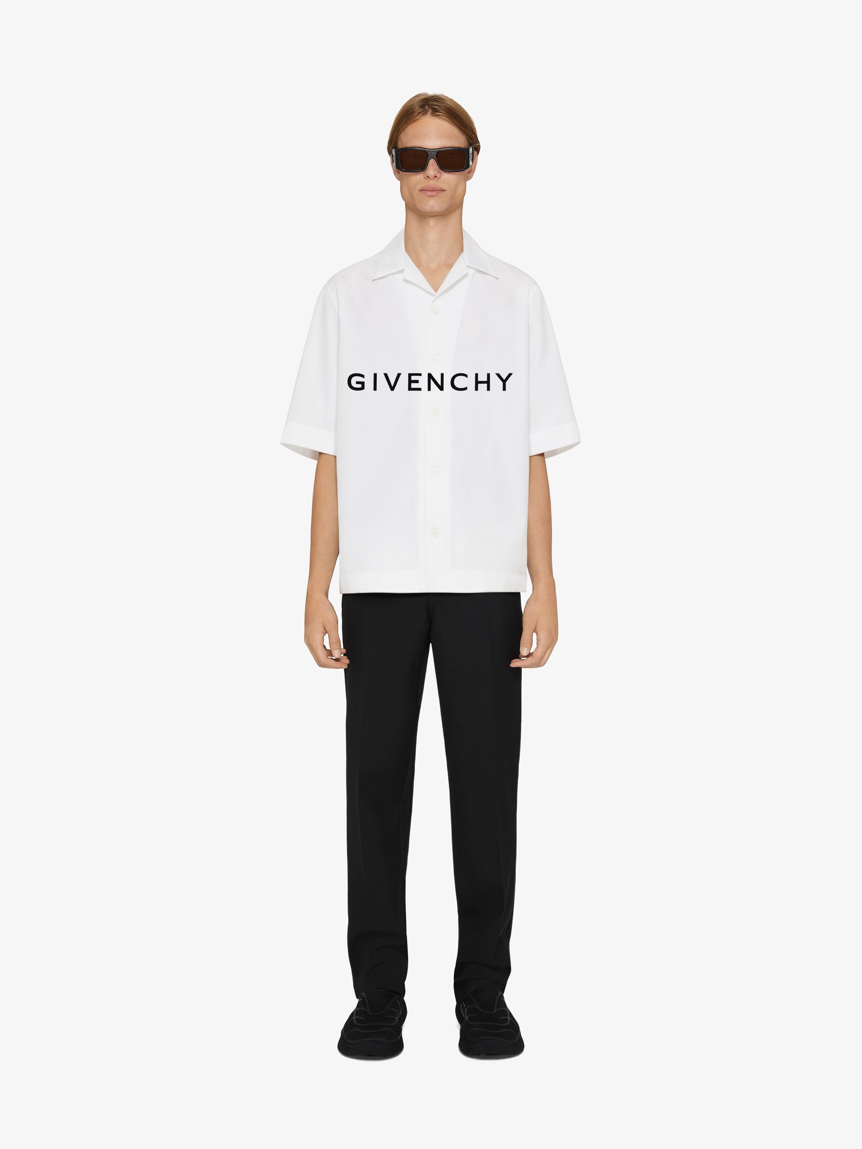 Givenchy o1w1db10925 SS Boxy Fit Hawaiin Collar Shirt in White Size US L / EU 52-54 / 3 - 2 Thumbnail
