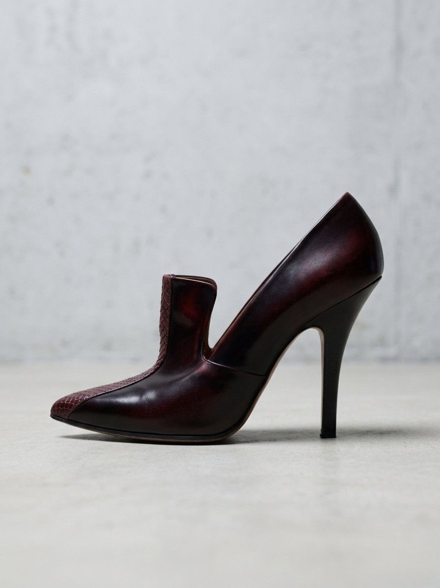 Celine Céline archive heels in pelle bordeaux e pitone. Size US 10 / IT 40 - 1 Thumbnail
