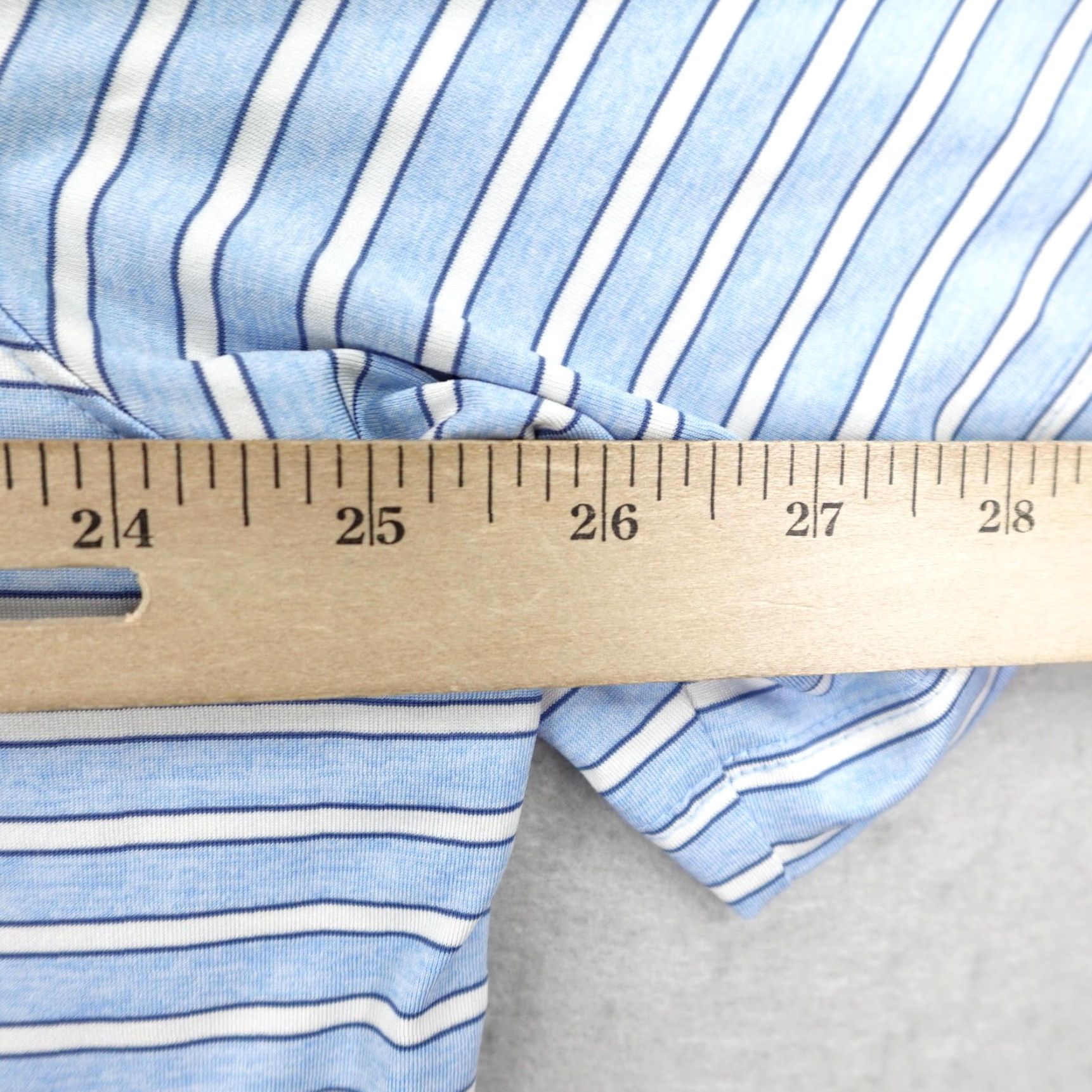 johnnie-O johnnie-O Polo Shirt Men XL Blue Stripe Golf UPF 50 Forest Highlands Performance Size US XL / EU 56 / 4 - 6 Thumbnail