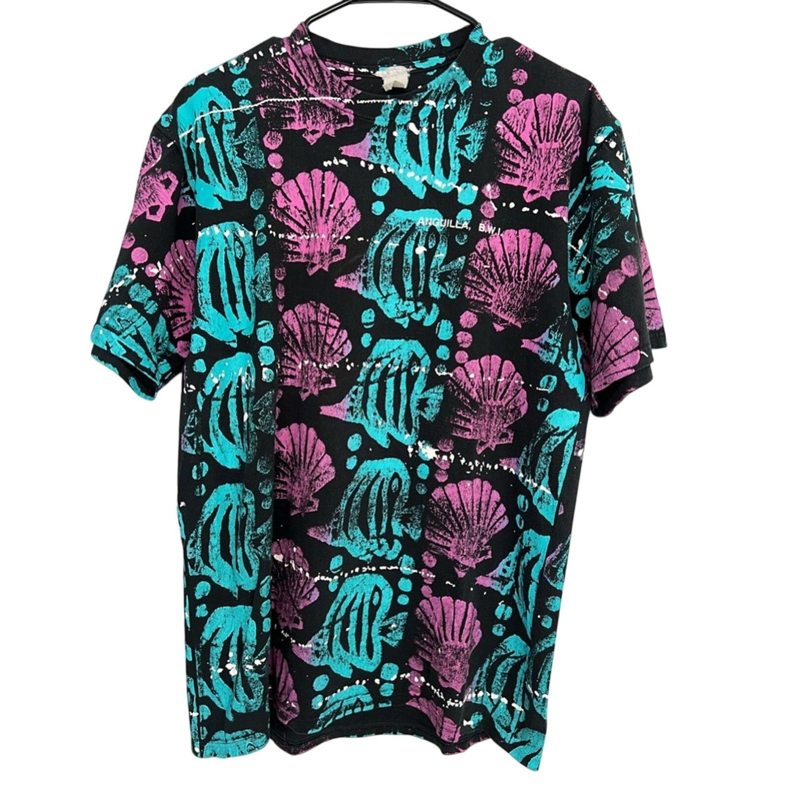 Vintage VINTAGE 90’s AOP ALL OVER FISH NATURE SHIRT MADE IN USA RARE Size US L / EU 52-54 / 3 - 5 Thumbnail