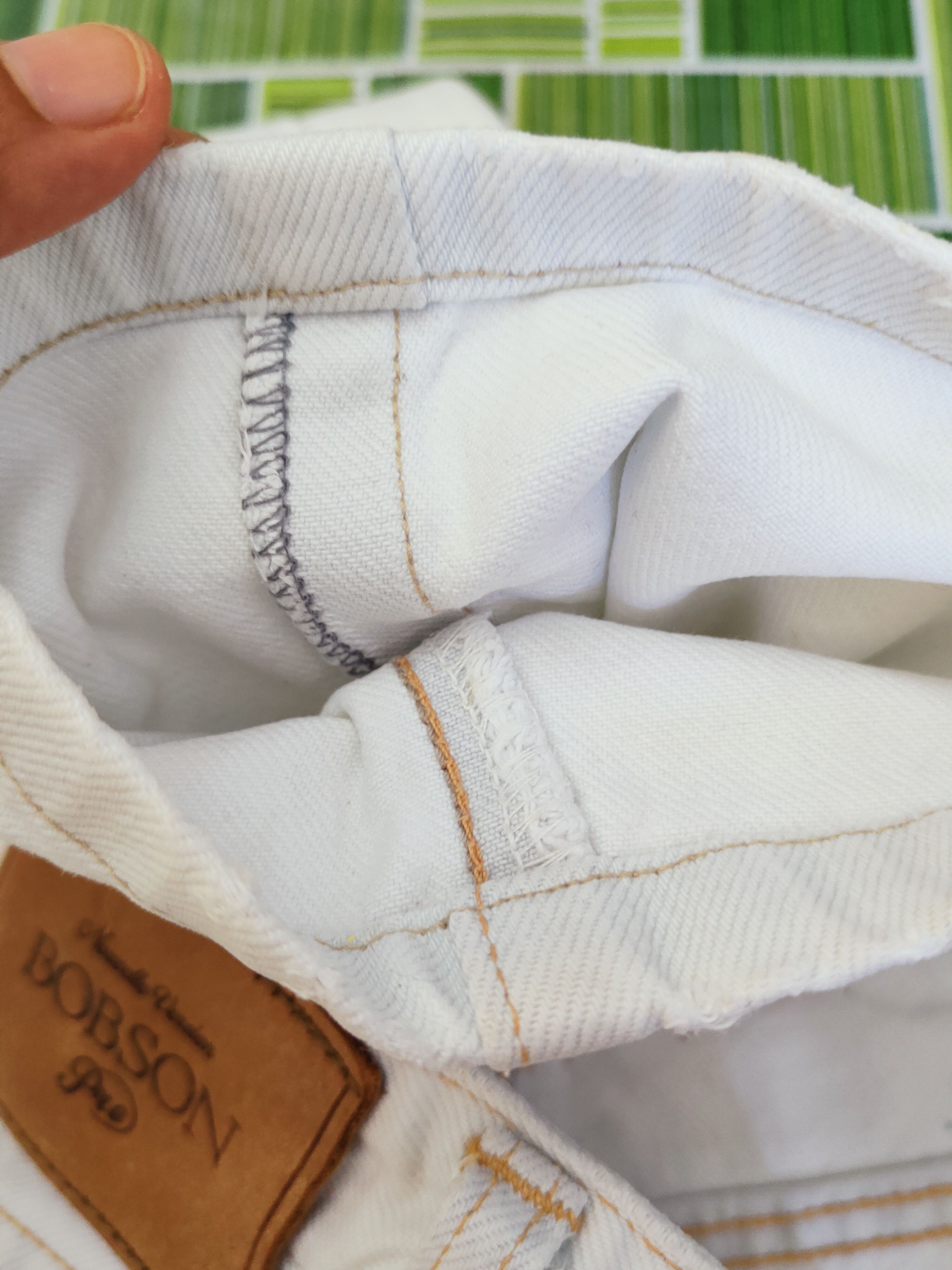 Japanese Brand Bobson Pro White vintage Distressed Ripped Jeans #W543 Size US 33 - 14 Thumbnail