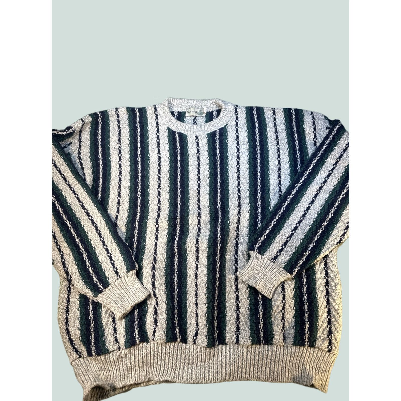 Coogi VINTAGE FieldMaster Sweater XXL Striped Knit Coogi Style Textured Pullover Mens Size US XXL / EU 58 / 5 - 1 Thumbnail