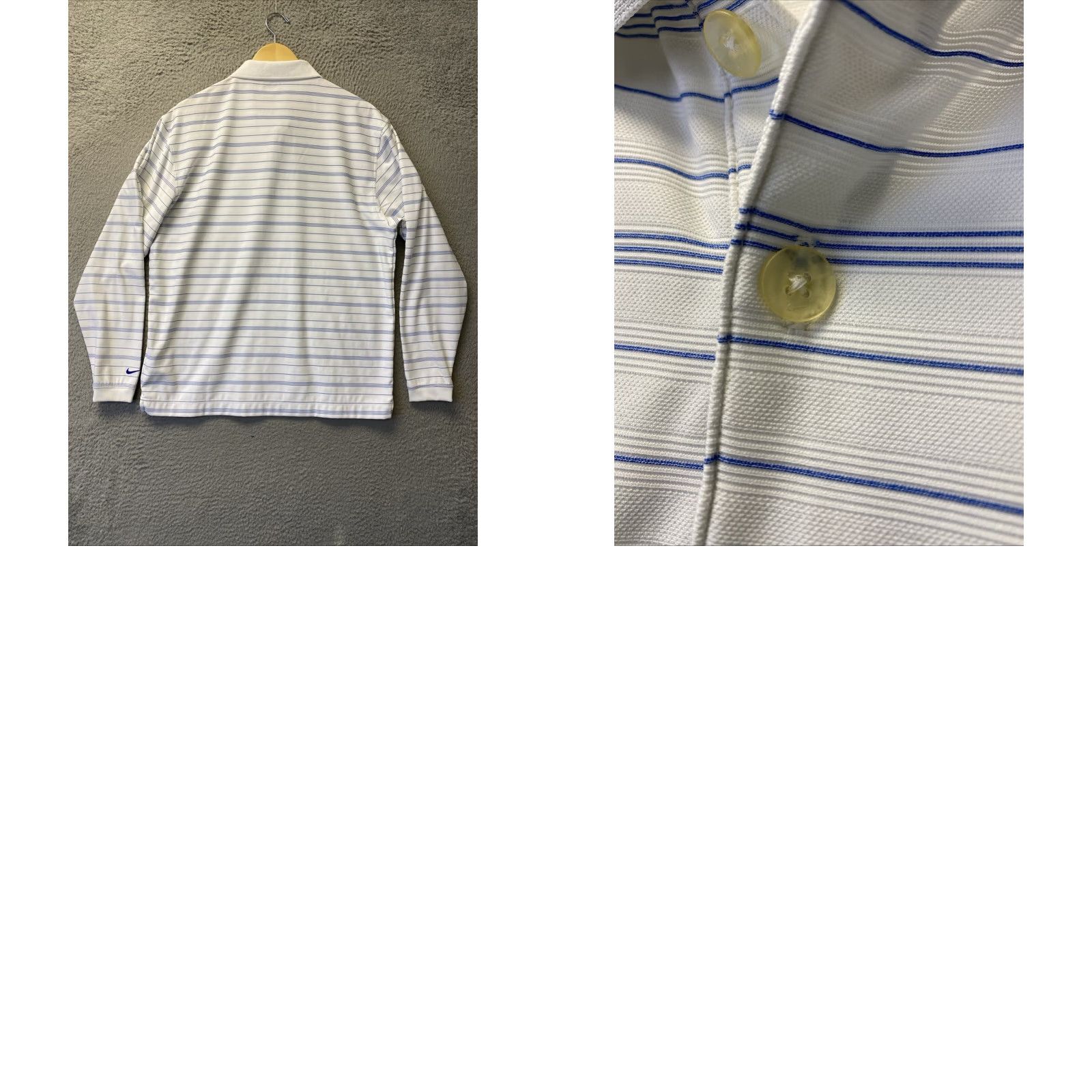Nike Nike Polo Shirt Mens Medium White Striped Golf Performance M 87-104 Size US M / EU 48-50 / 2 - 8 Thumbnail