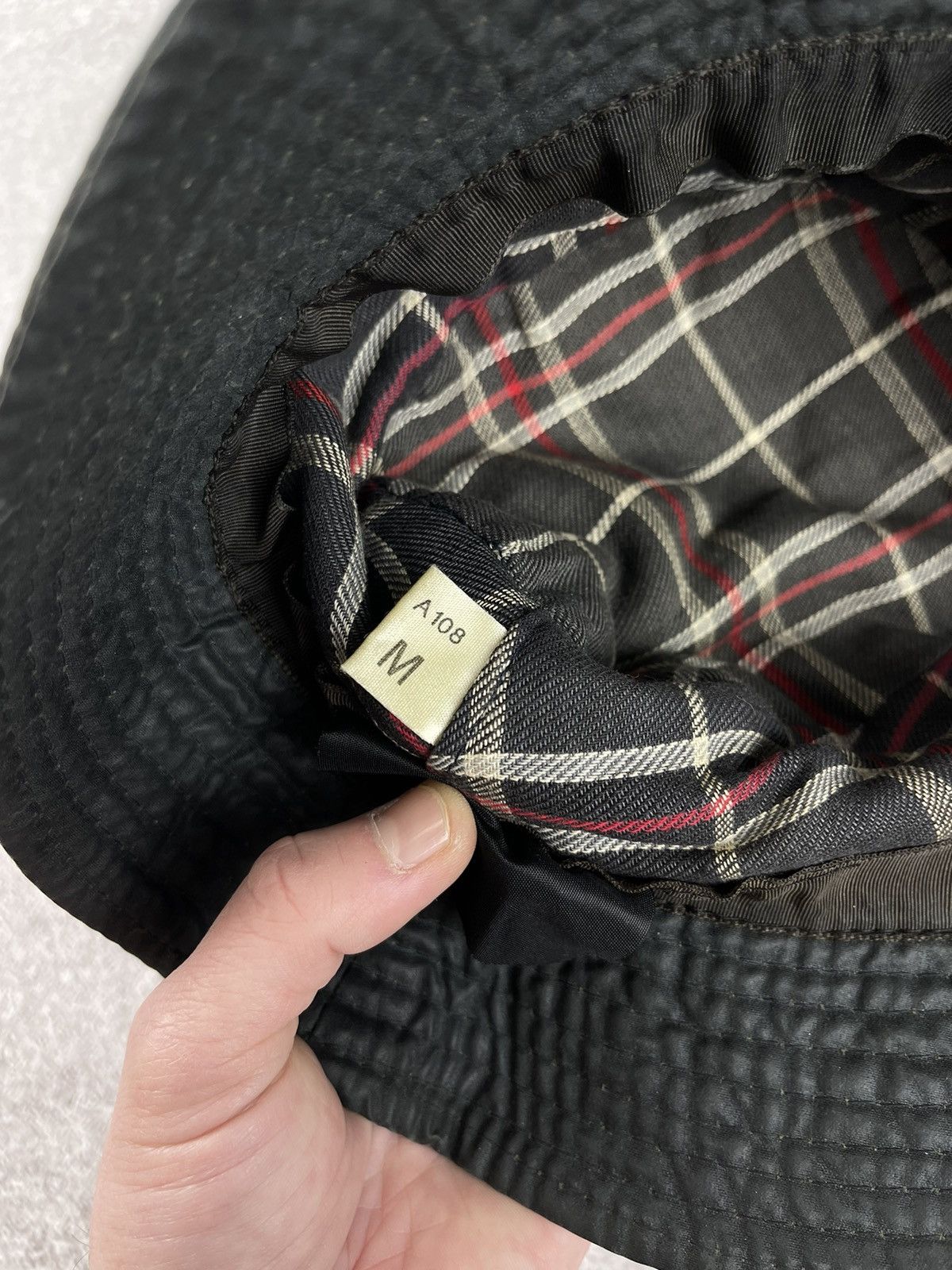 Barbour × Vintage Vintage Barbour Waxed Bucket Hat Size M Size ONE SIZE - 8 Thumbnail