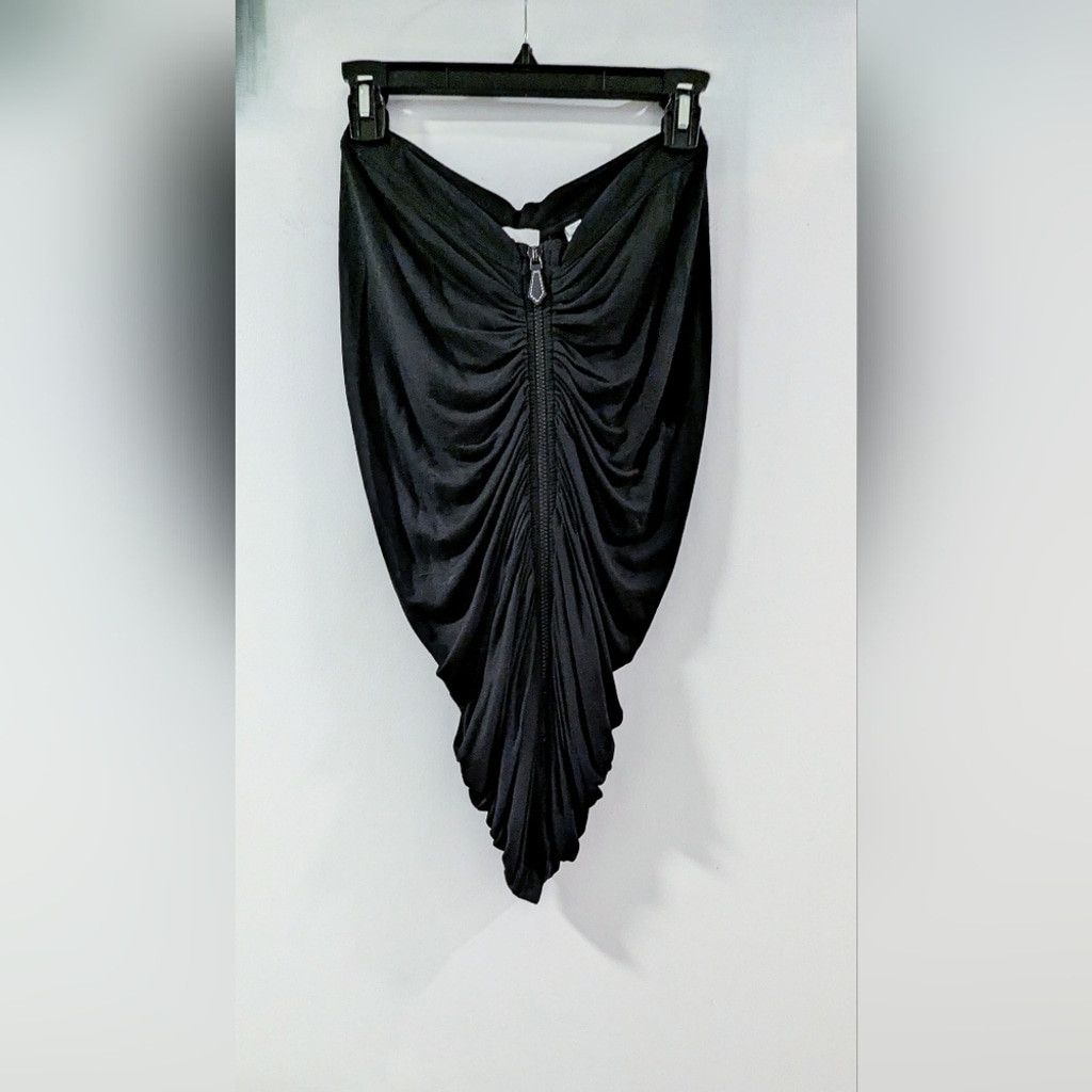 Burberry Burberry Black Gathered Zip Front Midi Skirt Size 27" / US 4 / IT 40 - 5 Thumbnail